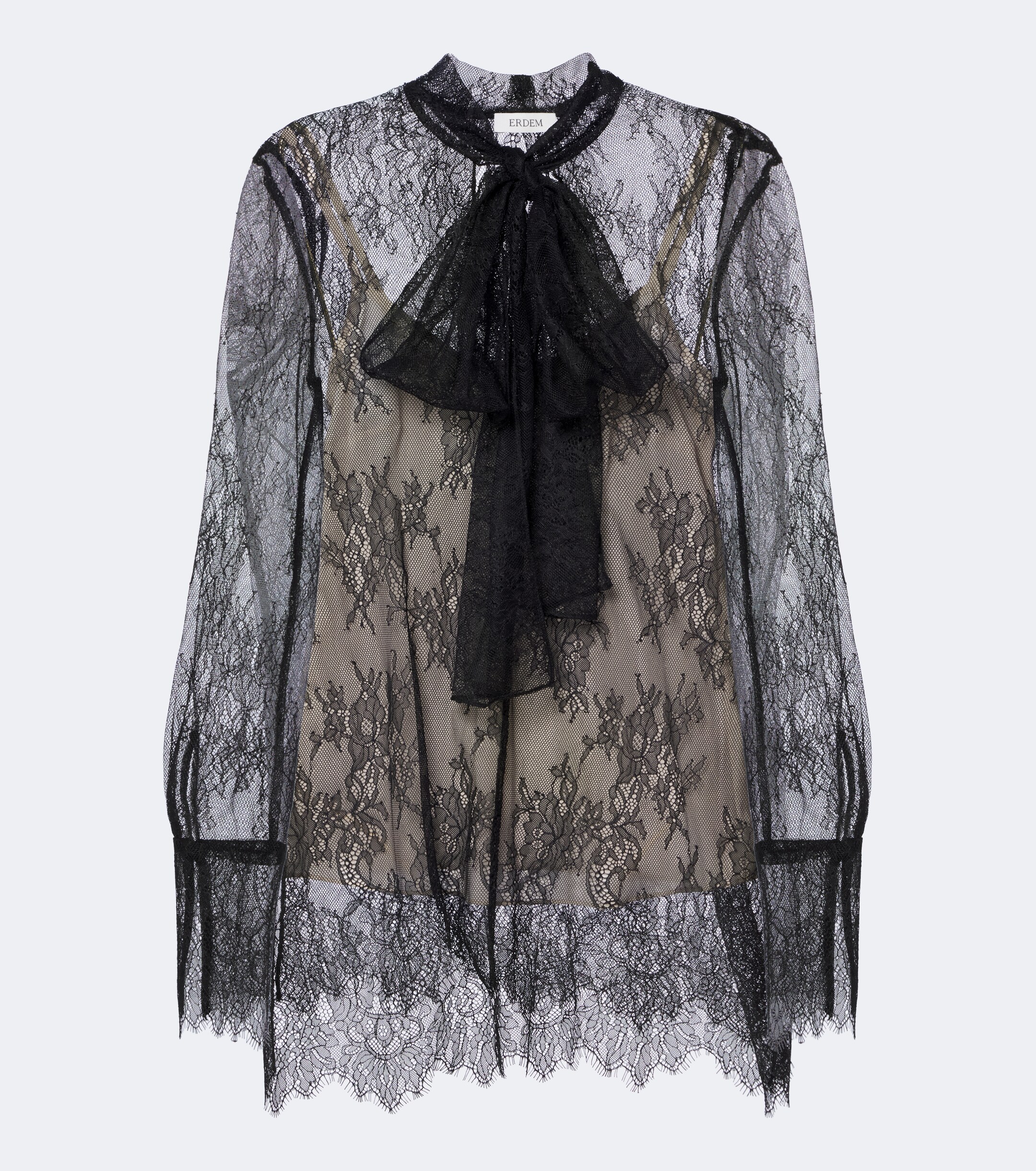 Erdem Erdem Bow-detail floral lace blouse