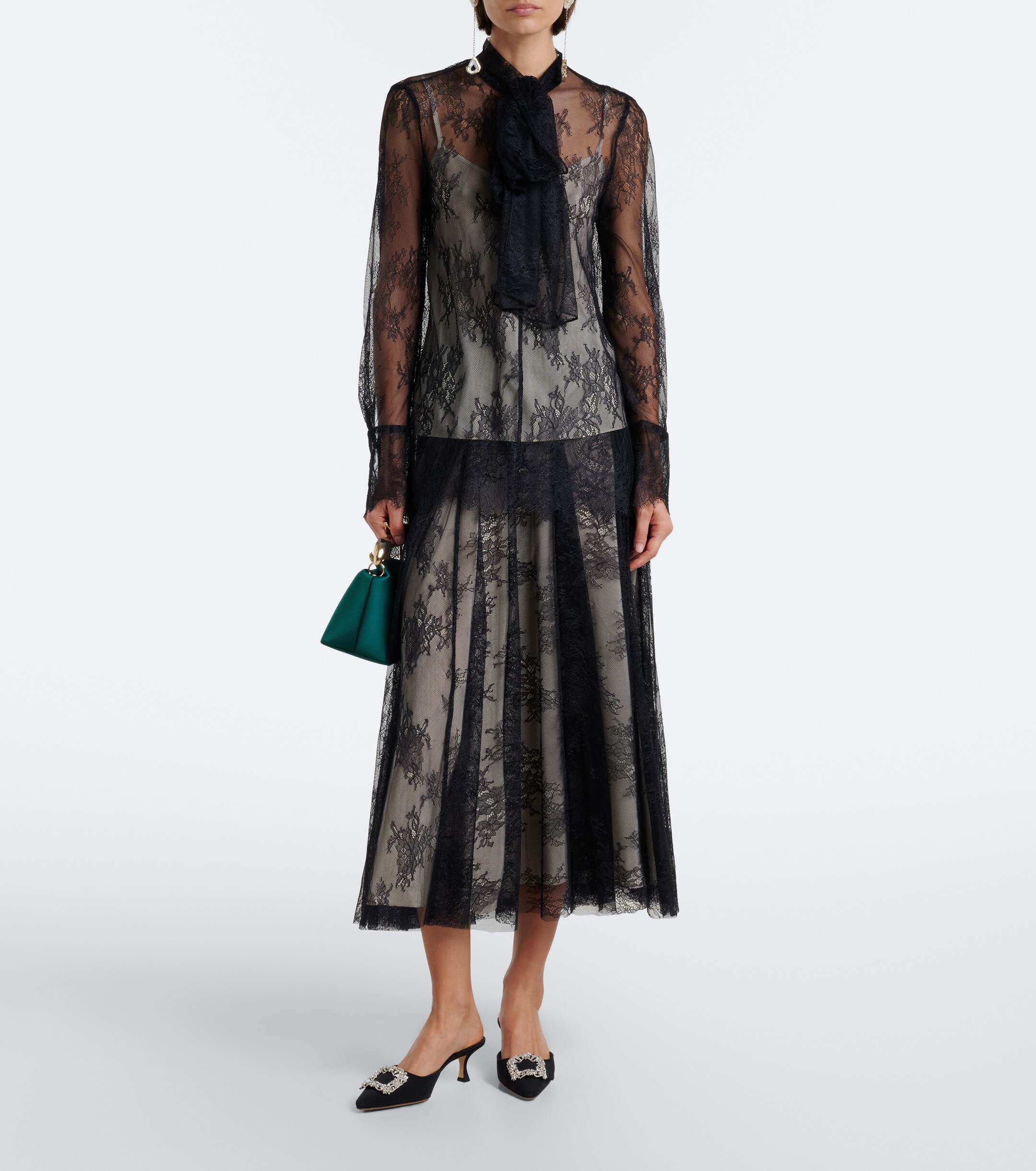 Erdem Erdem Bow-detail floral lace blouse