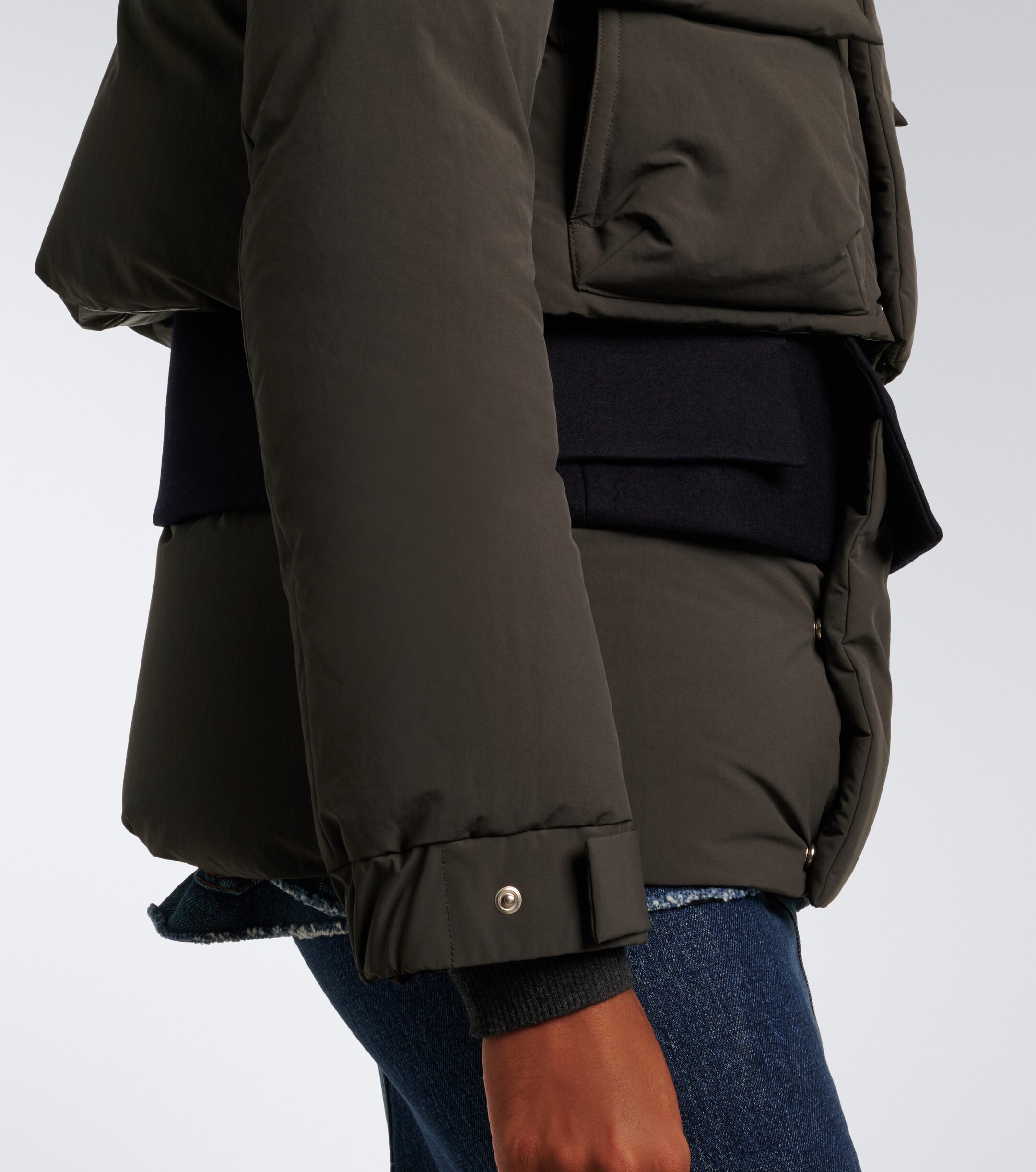 Sacai Sacai Layered wool-trimmed down jacket