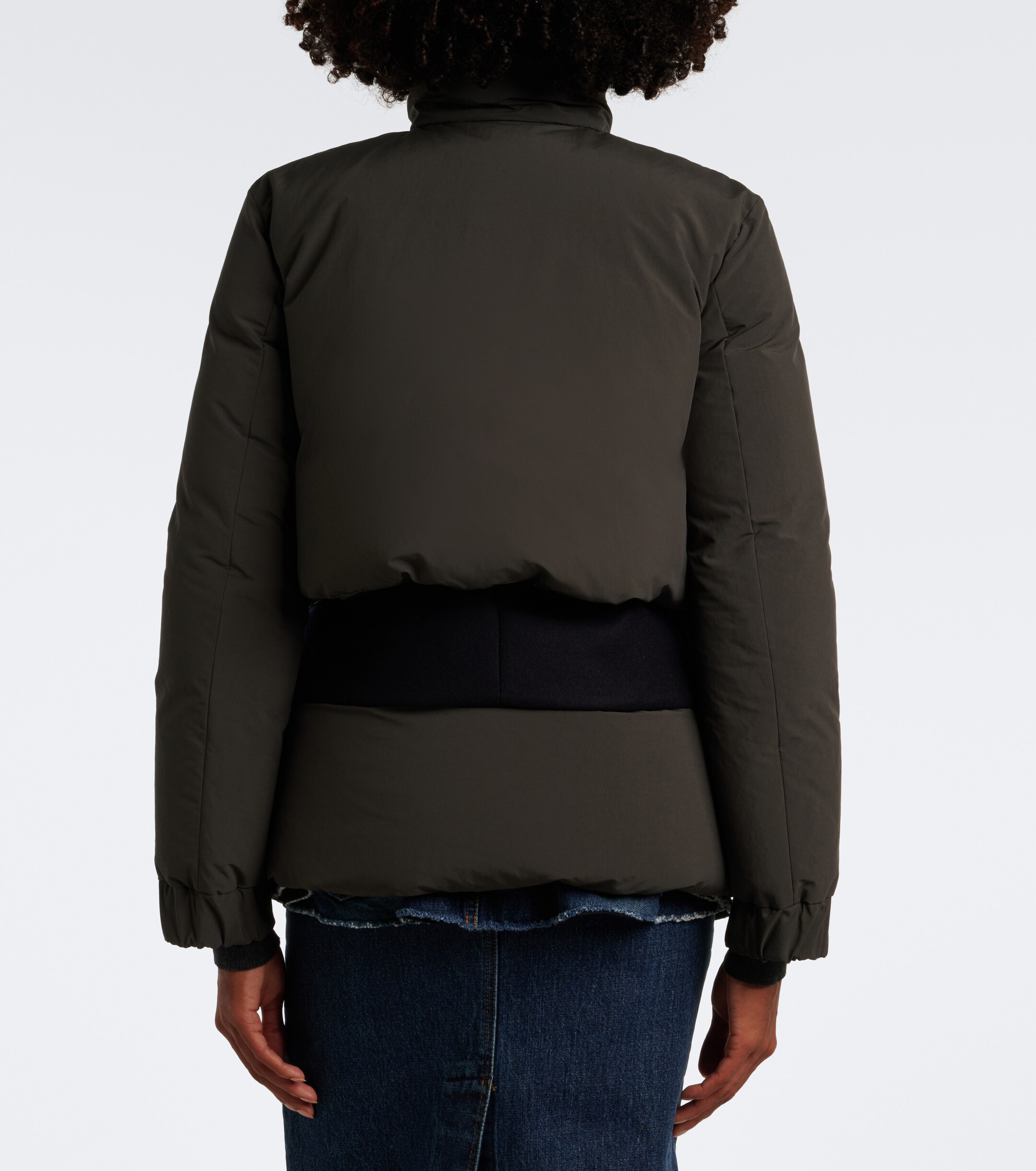 Sacai Sacai Layered wool-trimmed down jacket