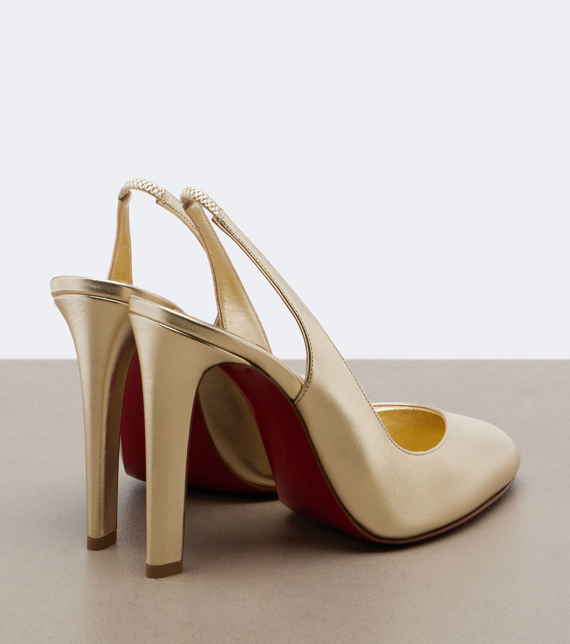 CHRISTIAN LOUBOUTIN Christian Louboutin Fannylove metallic leather slingback pumps