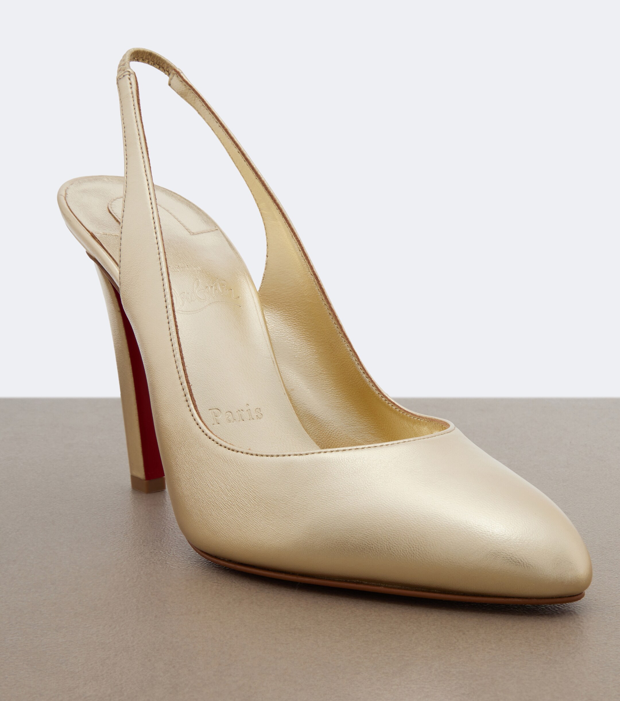 CHRISTIAN LOUBOUTIN Christian Louboutin Fannylove metallic leather slingback pumps