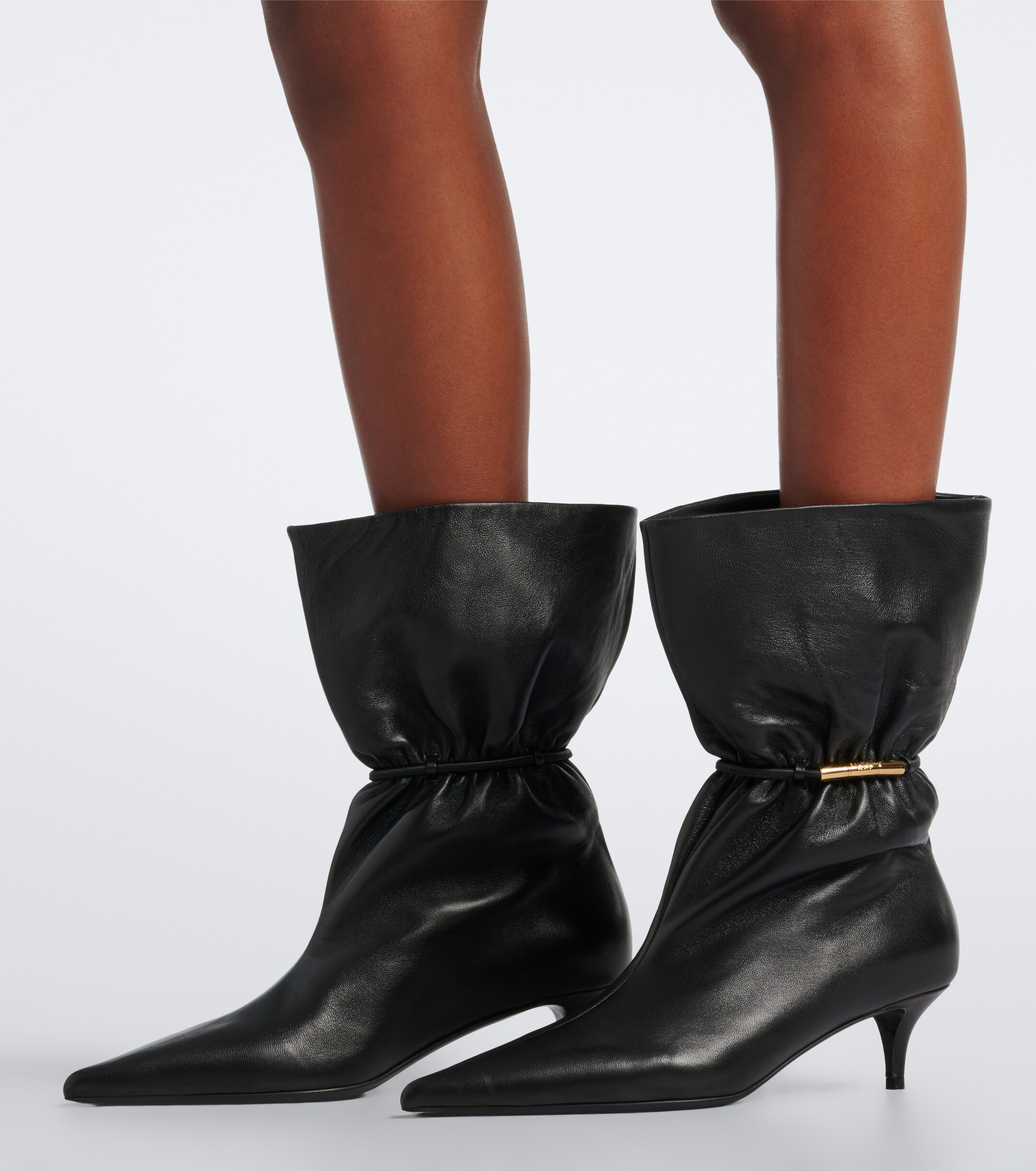 Balmain Balmain Gathered leather ankle boots