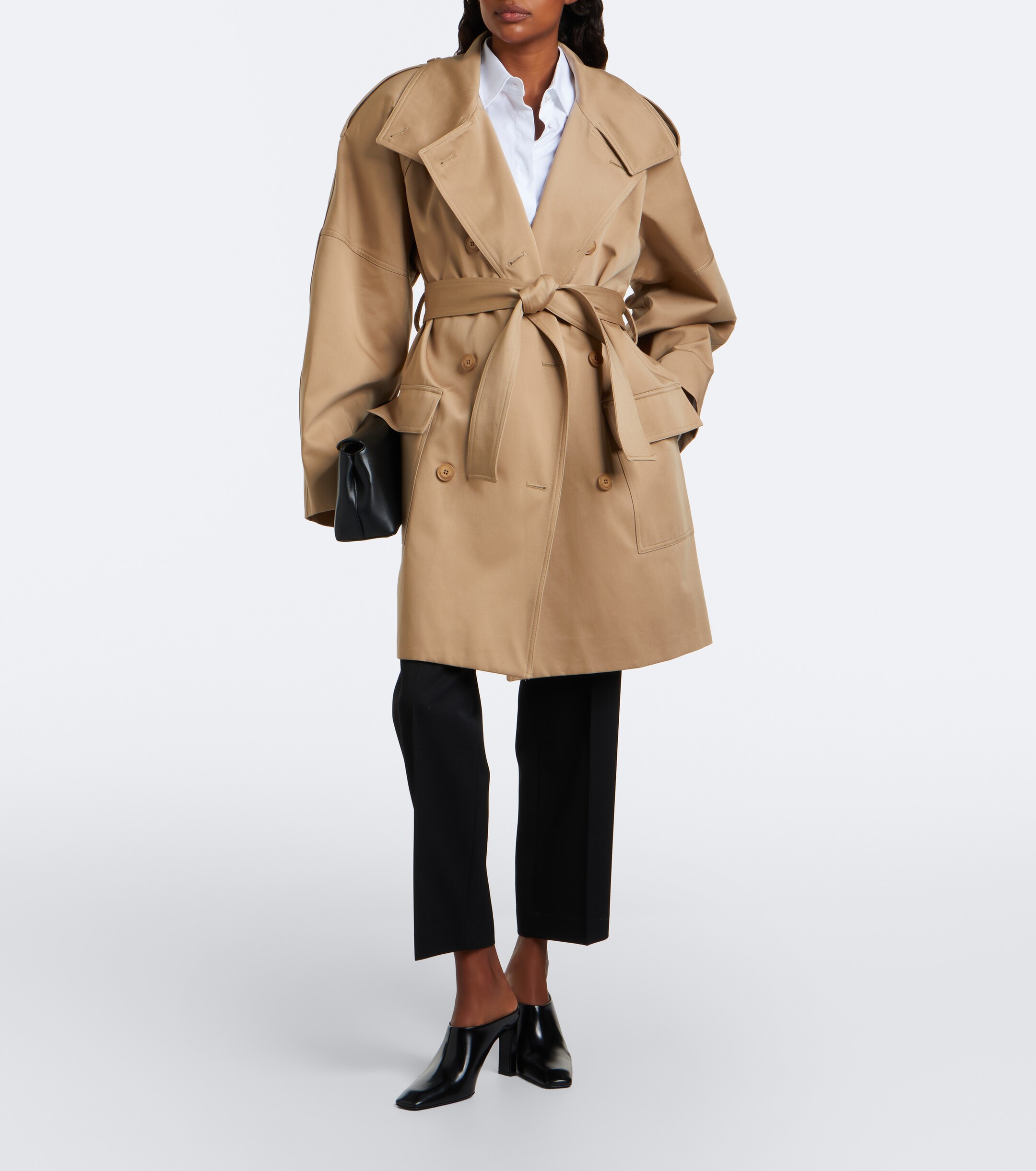 The Frankie Shop The Frankie Shop Tess cotton gaberdine trench coat