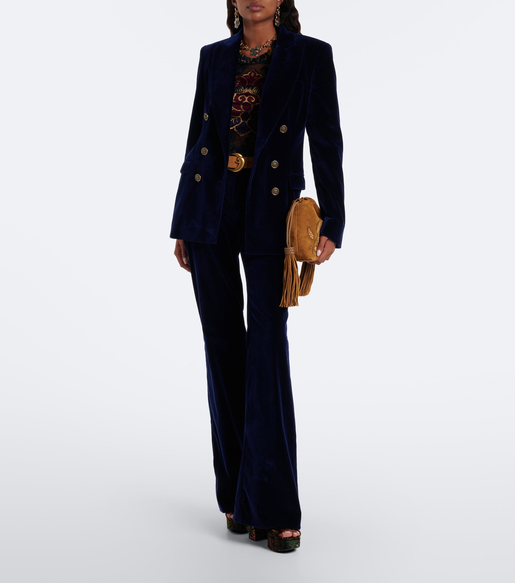 Etro Etro Cotton velvet flared pants