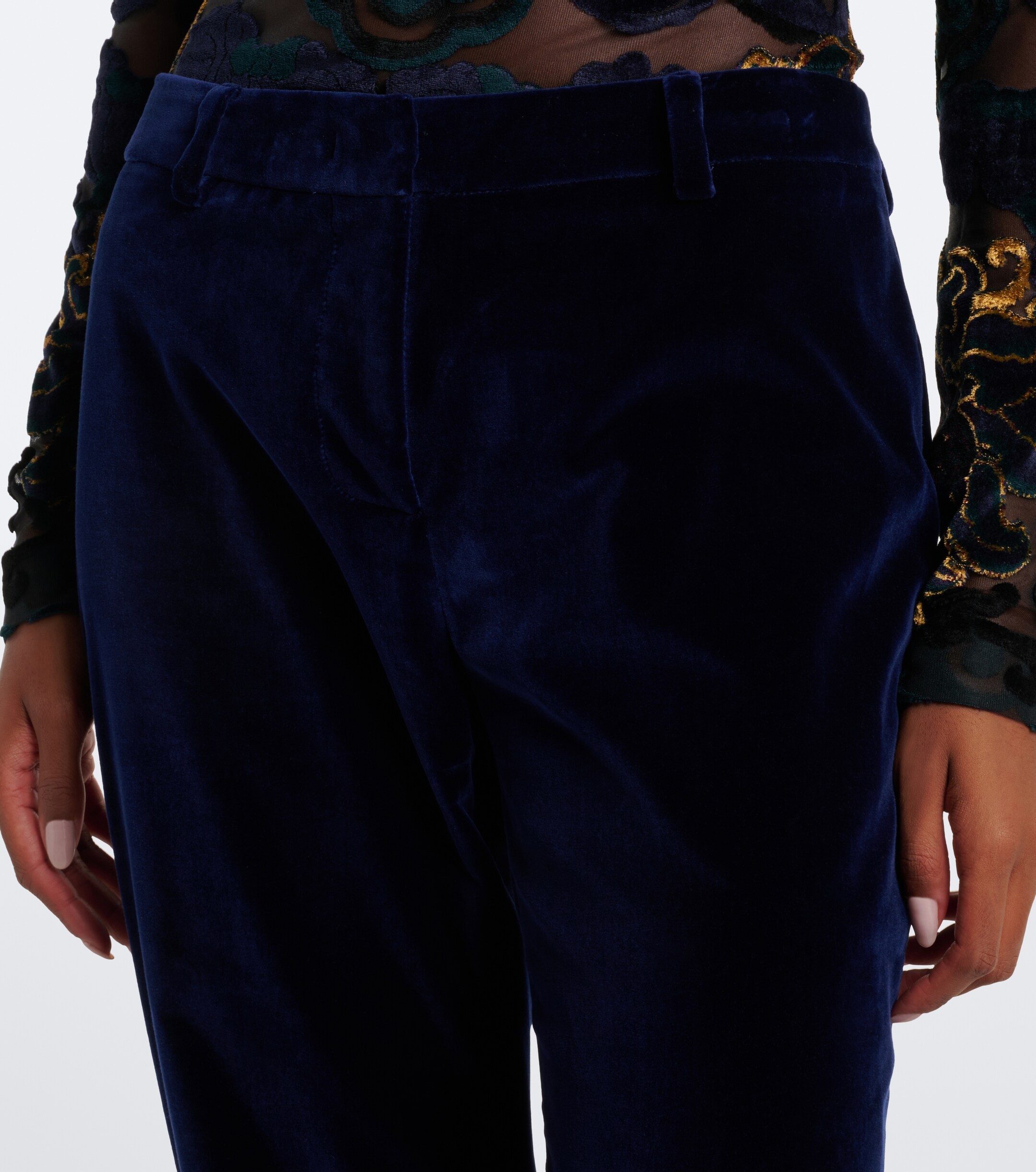 Etro Etro Cotton velvet flared pants