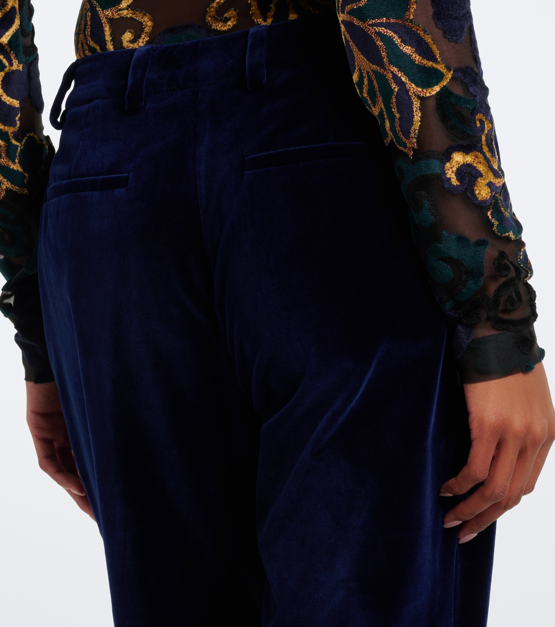 Etro Etro Cotton velvet flared pants