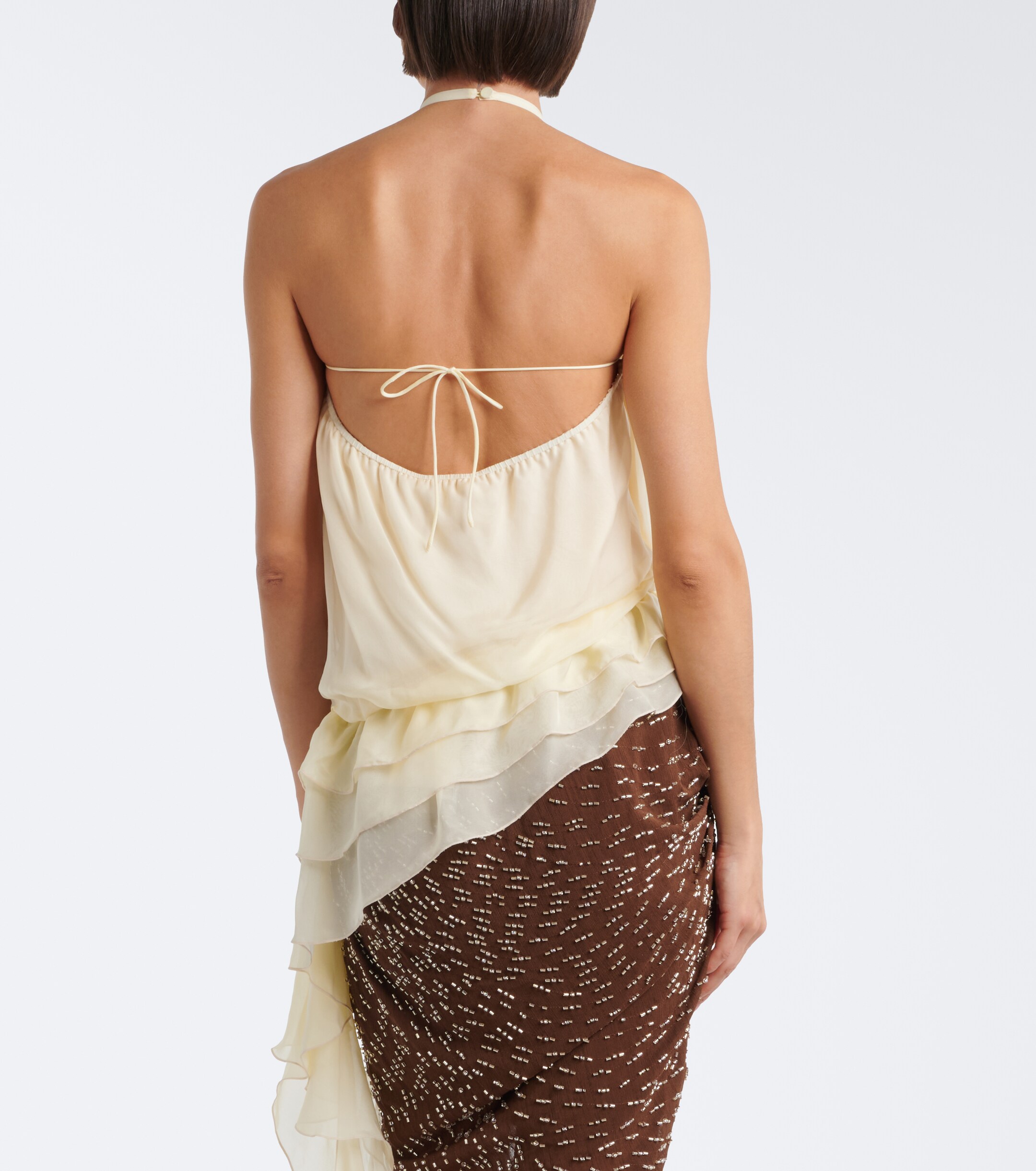 Jacques Wei Jacques Wei Ruffled chiffon halterneck top