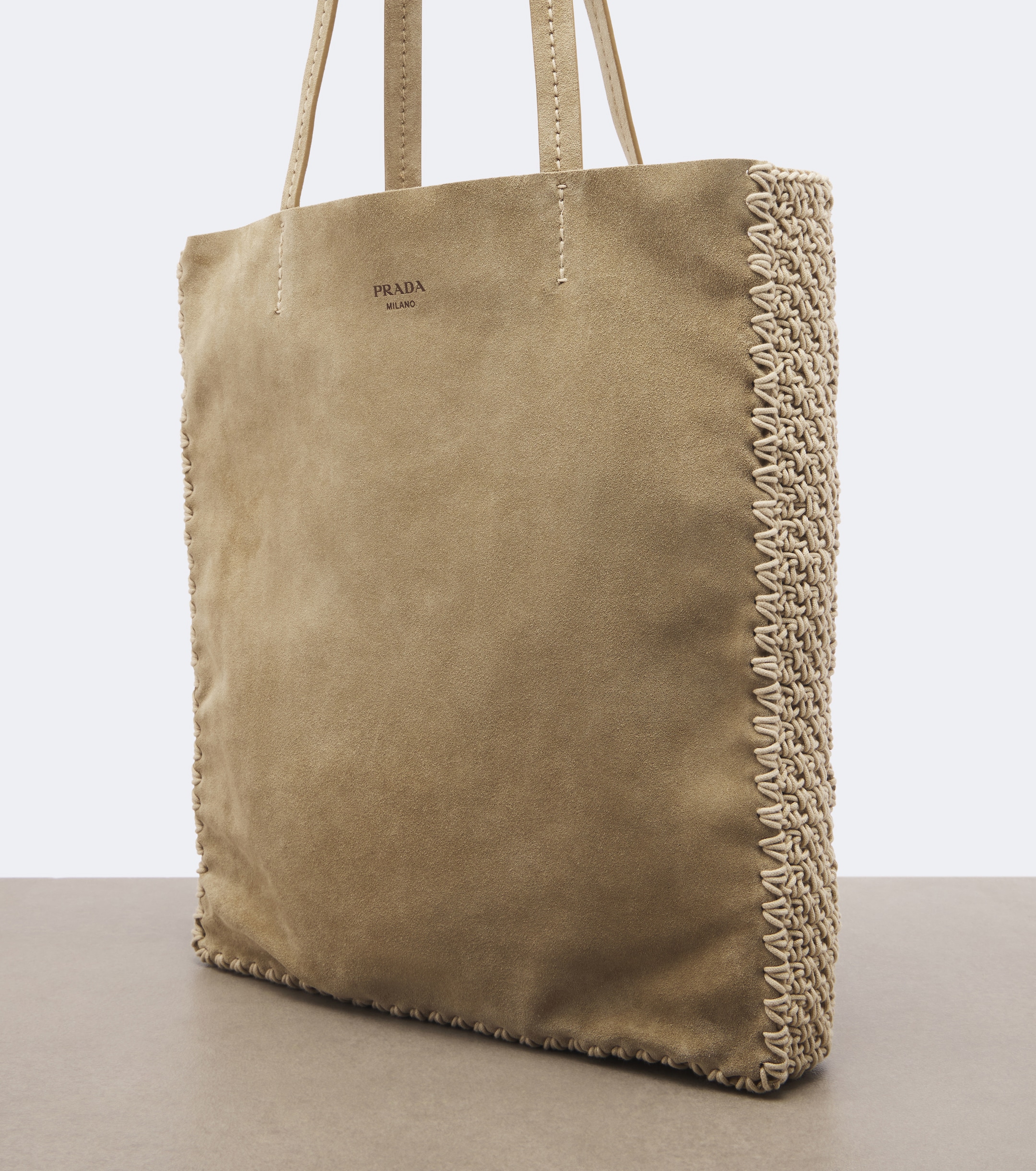 Prada Prada Large crochet suede shopper