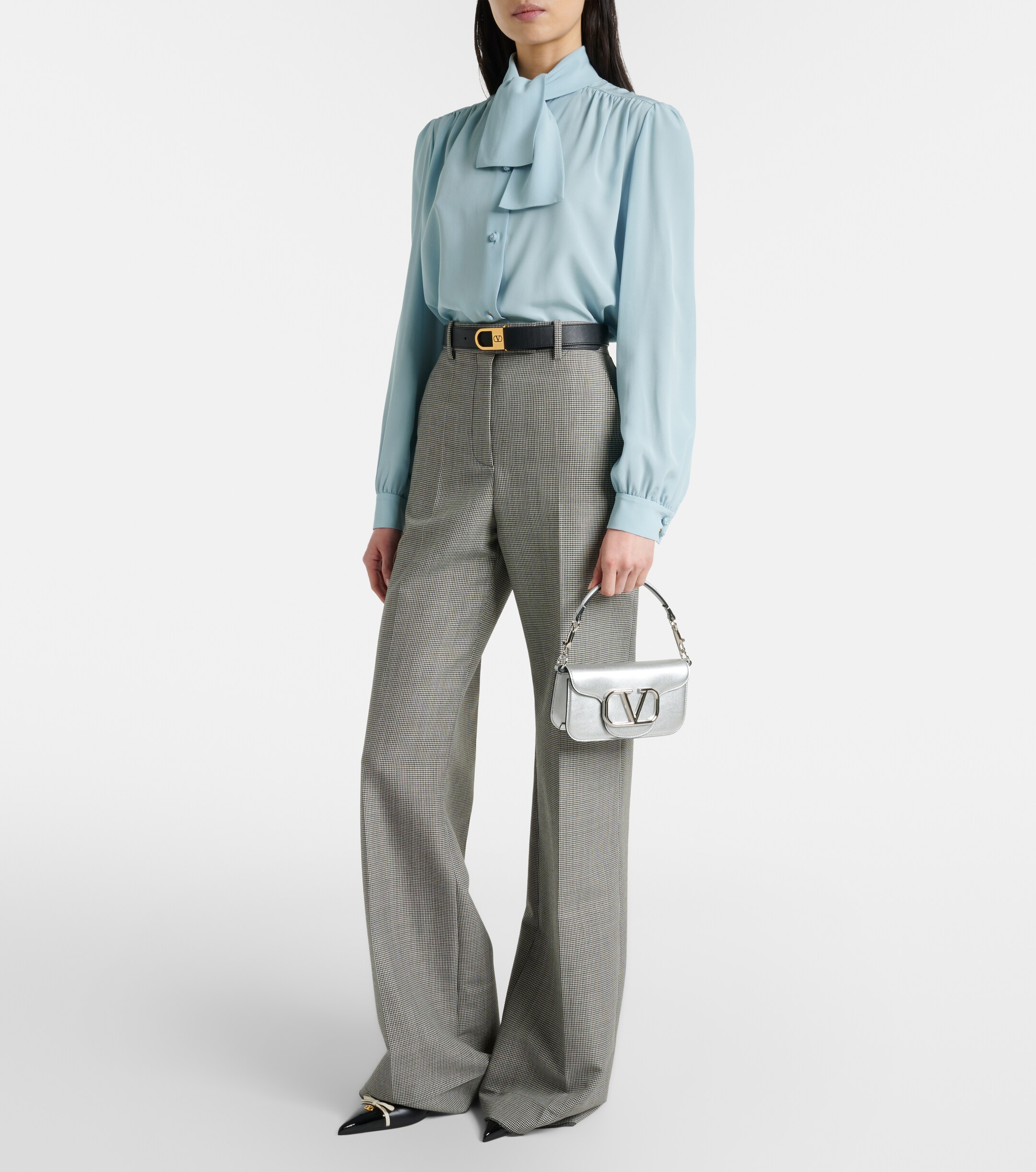 Valentino Garavani Locò Small metallic leather shoulder bag thumbnail
