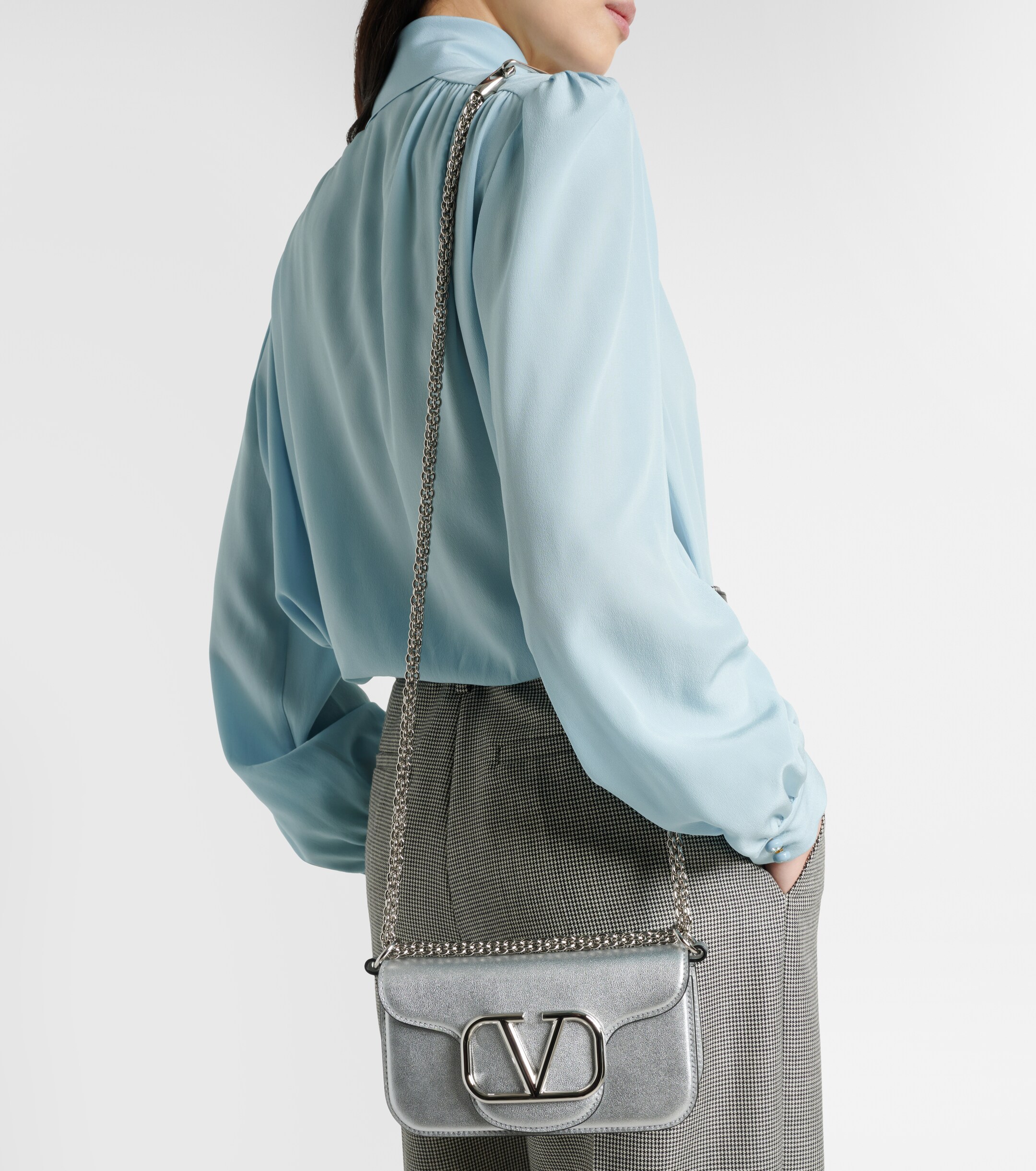 Valentino Garavani Locò Small metallic leather shoulder bag thumbnail
