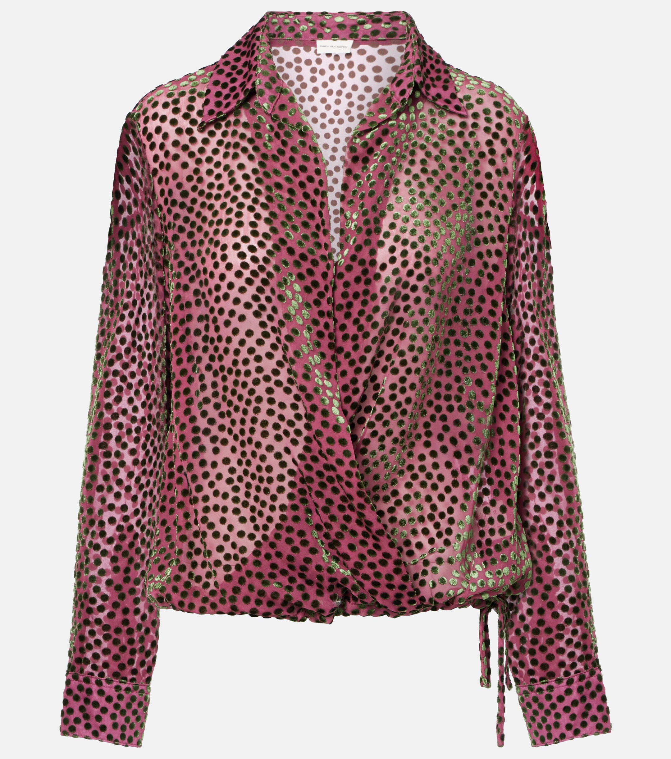 Dries Van Noten - Cedal polka-dot draped wrap top | Plush