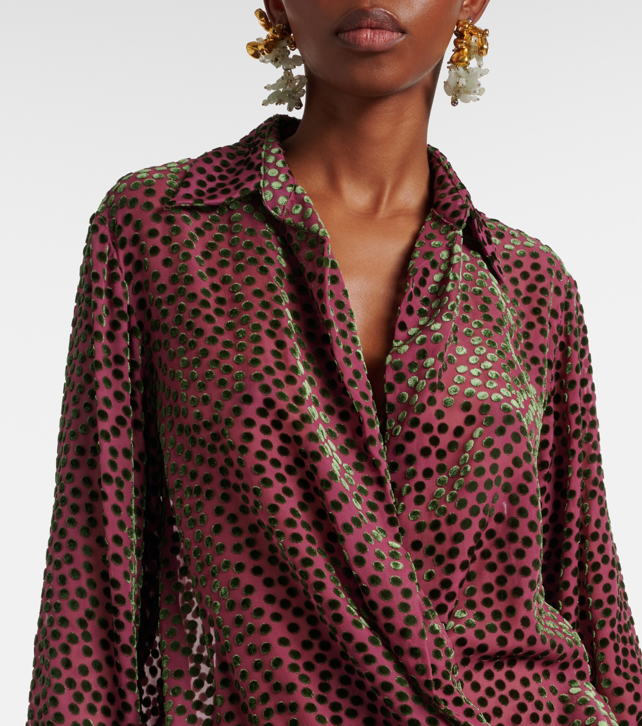 Dries Van Noten - Cedal polka-dot draped wrap top | Plush