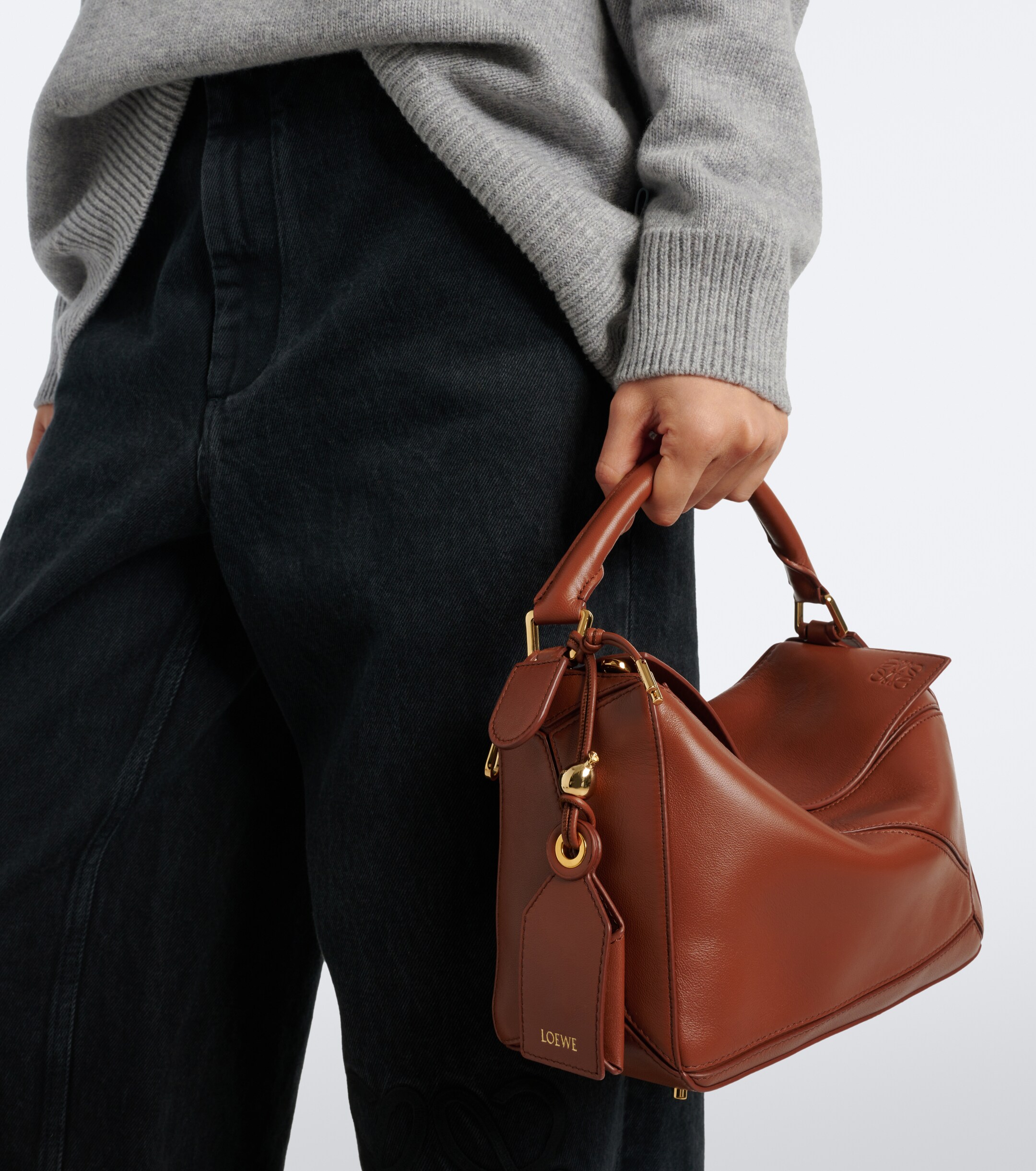 Loewe Featherlight Puzzle Small leather top-handle bag