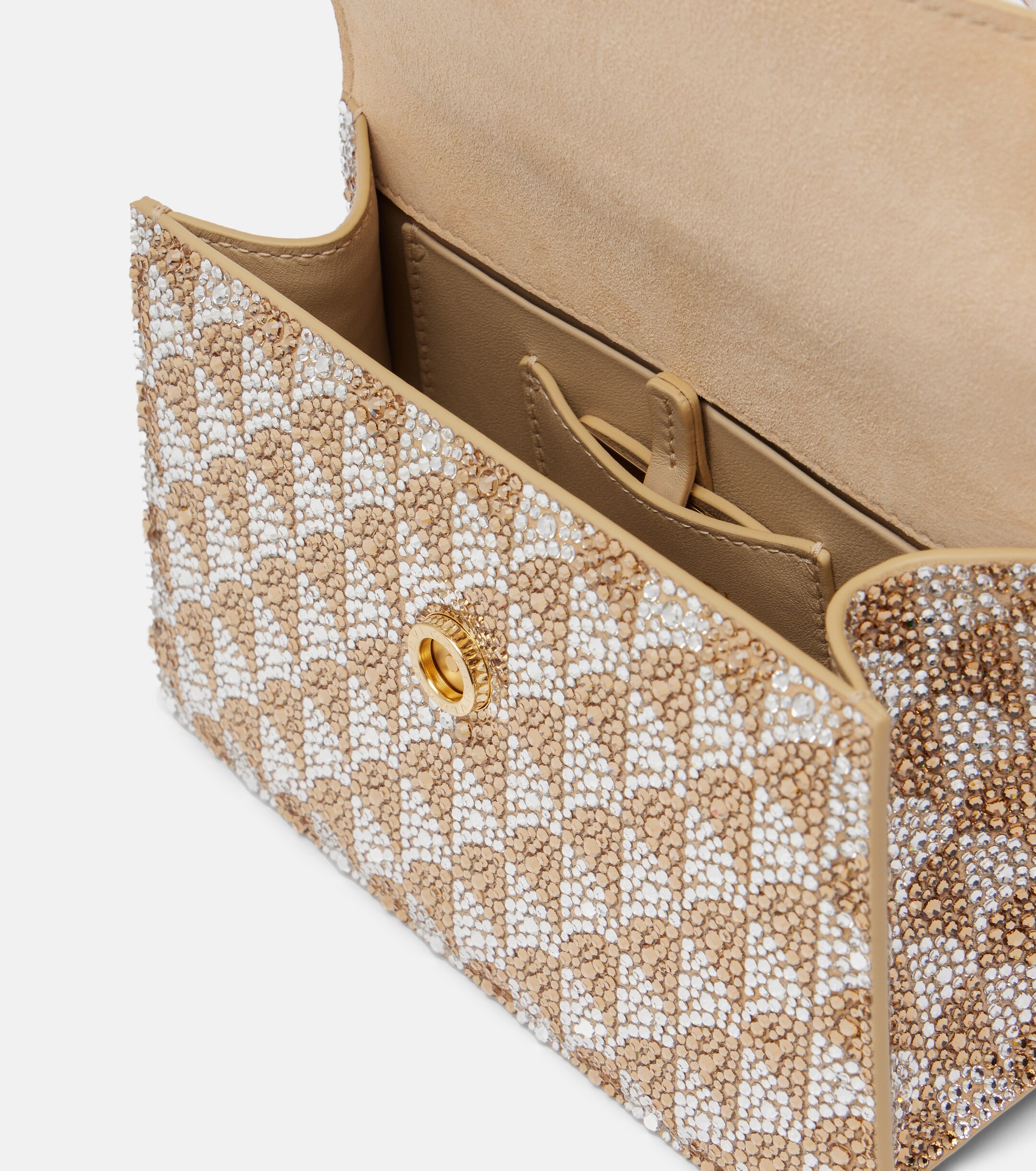 Bvlgari Serpenti Forever Mini embellished suede top-handle bag thumbnail