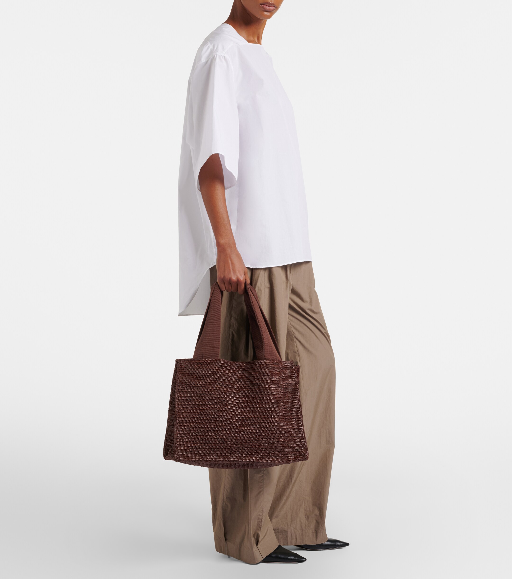 The Row Loretta raffia tote bag