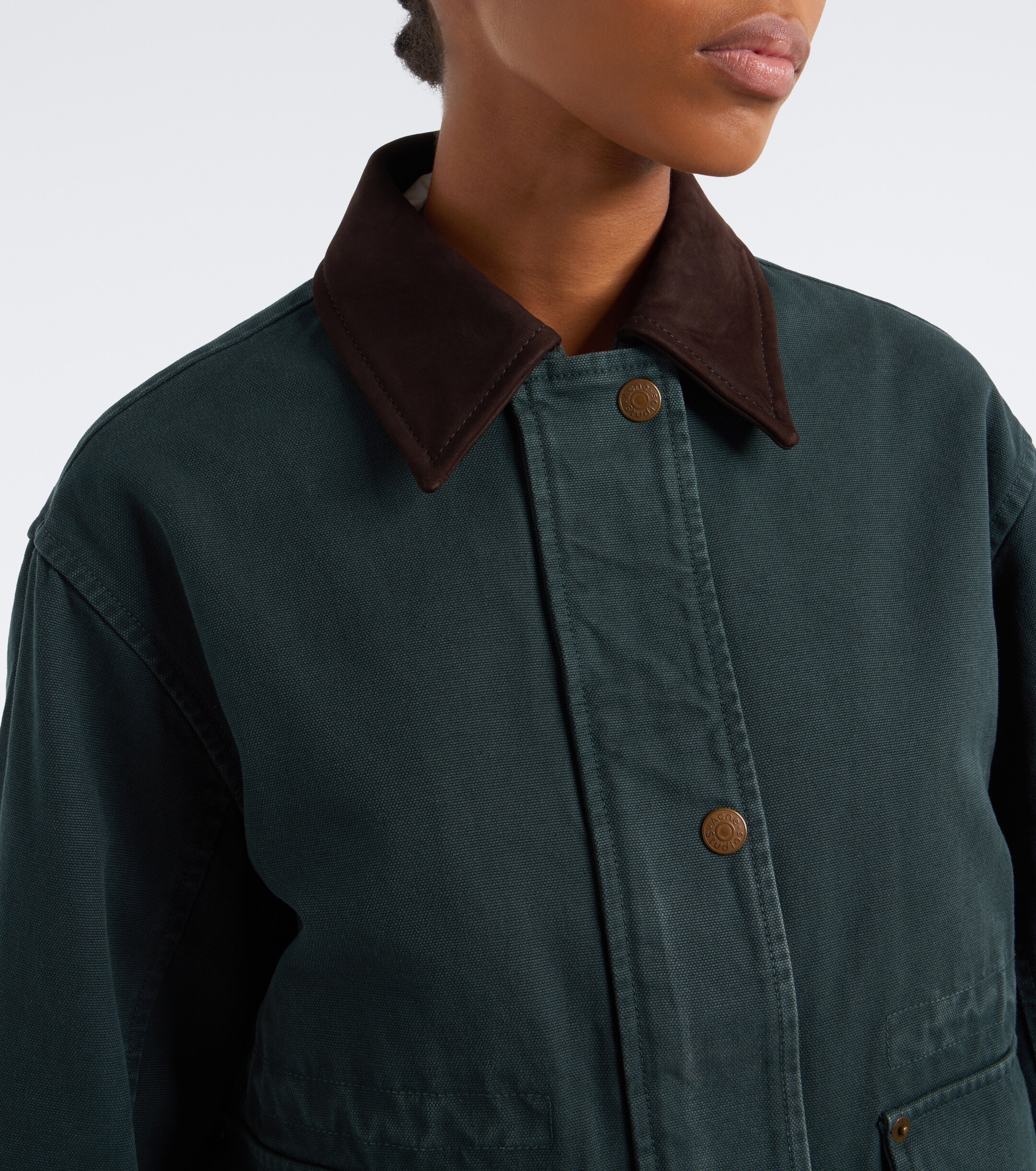 Acne Studios Acne Studios Suede-trimmed cotton canvas jacket