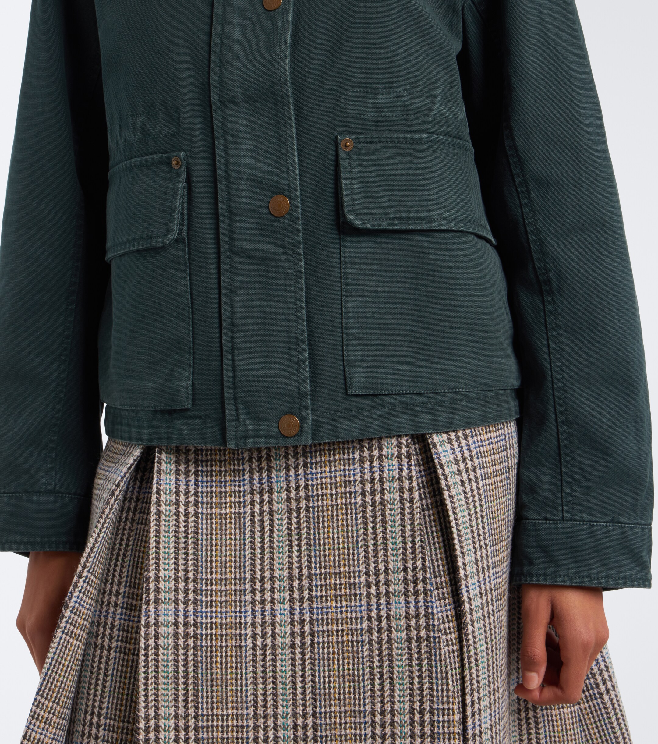 Acne Studios Acne Studios Suede-trimmed cotton canvas jacket