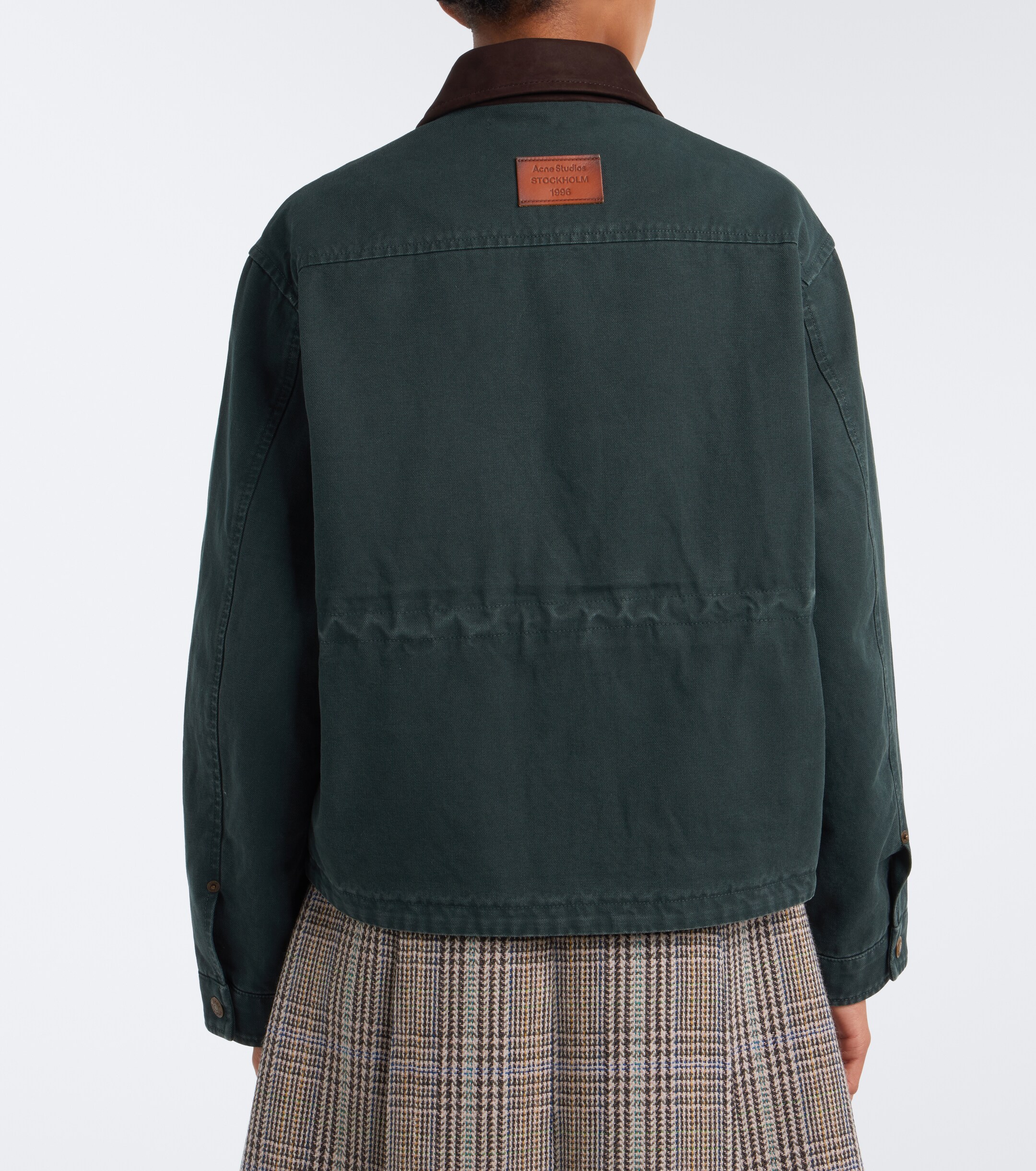 Acne Studios Acne Studios Suede-trimmed cotton canvas jacket