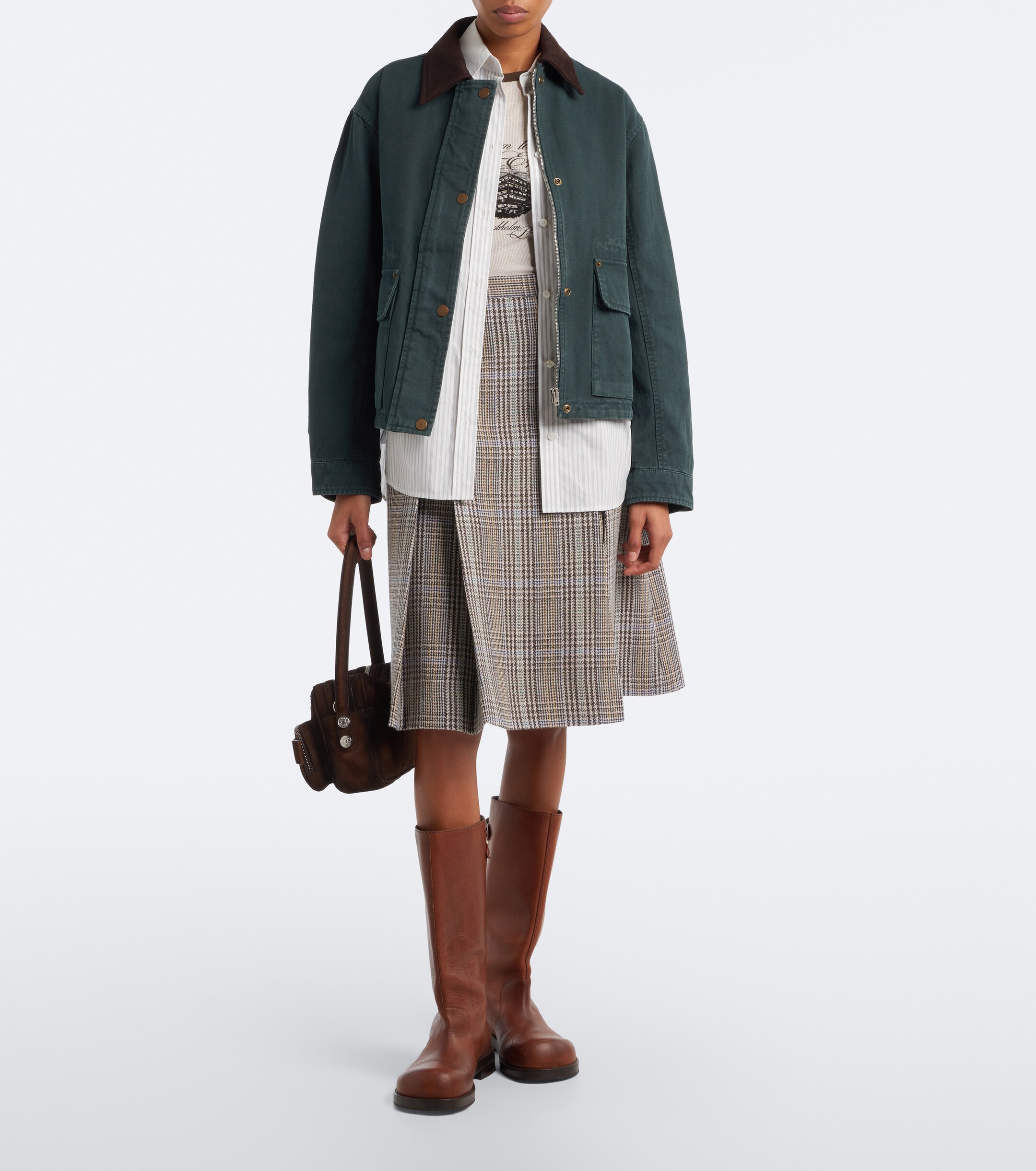 Acne Studios Acne Studios Suede-trimmed cotton canvas jacket