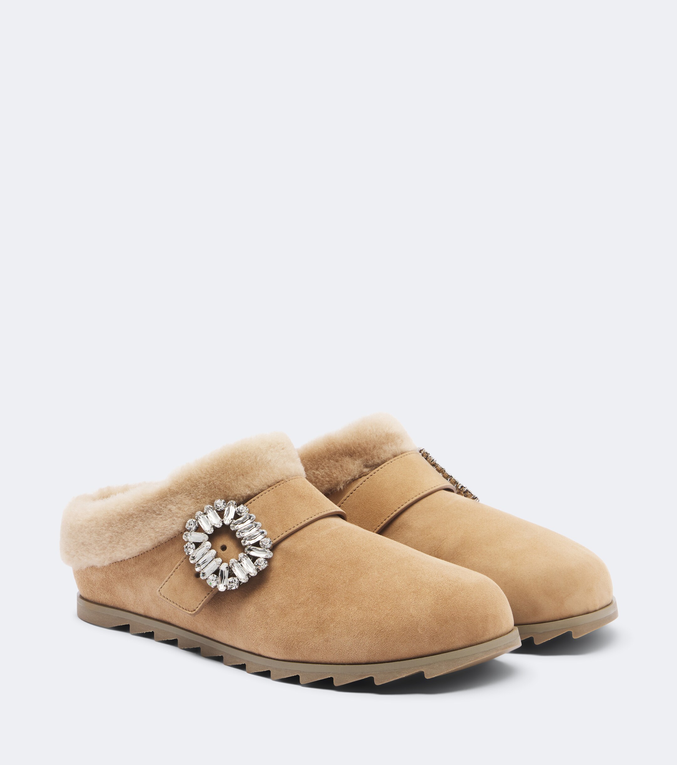 ROGER VIVIER Roger Vivier Slidy Viv' shearling-lined suede mules