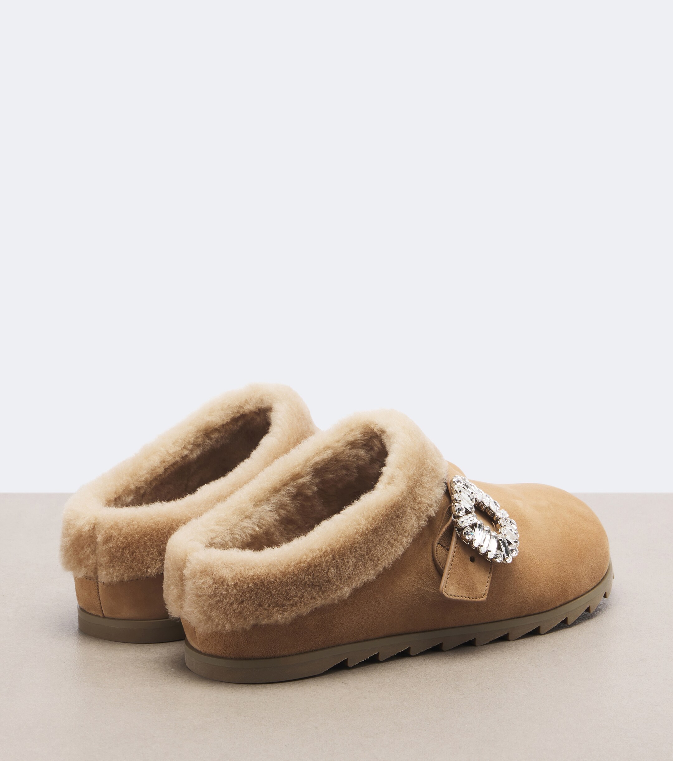 ROGER VIVIER Roger Vivier Slidy Viv' shearling-lined suede mules