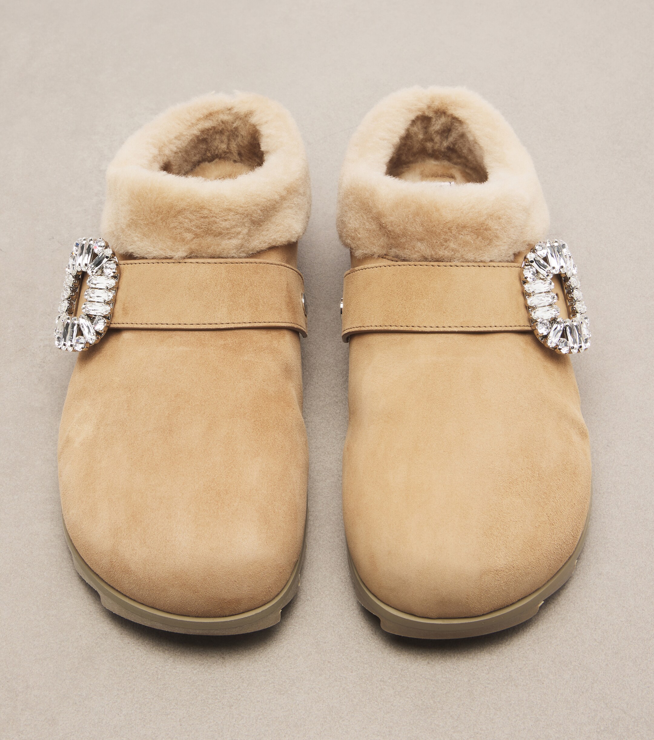 ROGER VIVIER Roger Vivier Slidy Viv' shearling-lined suede mules