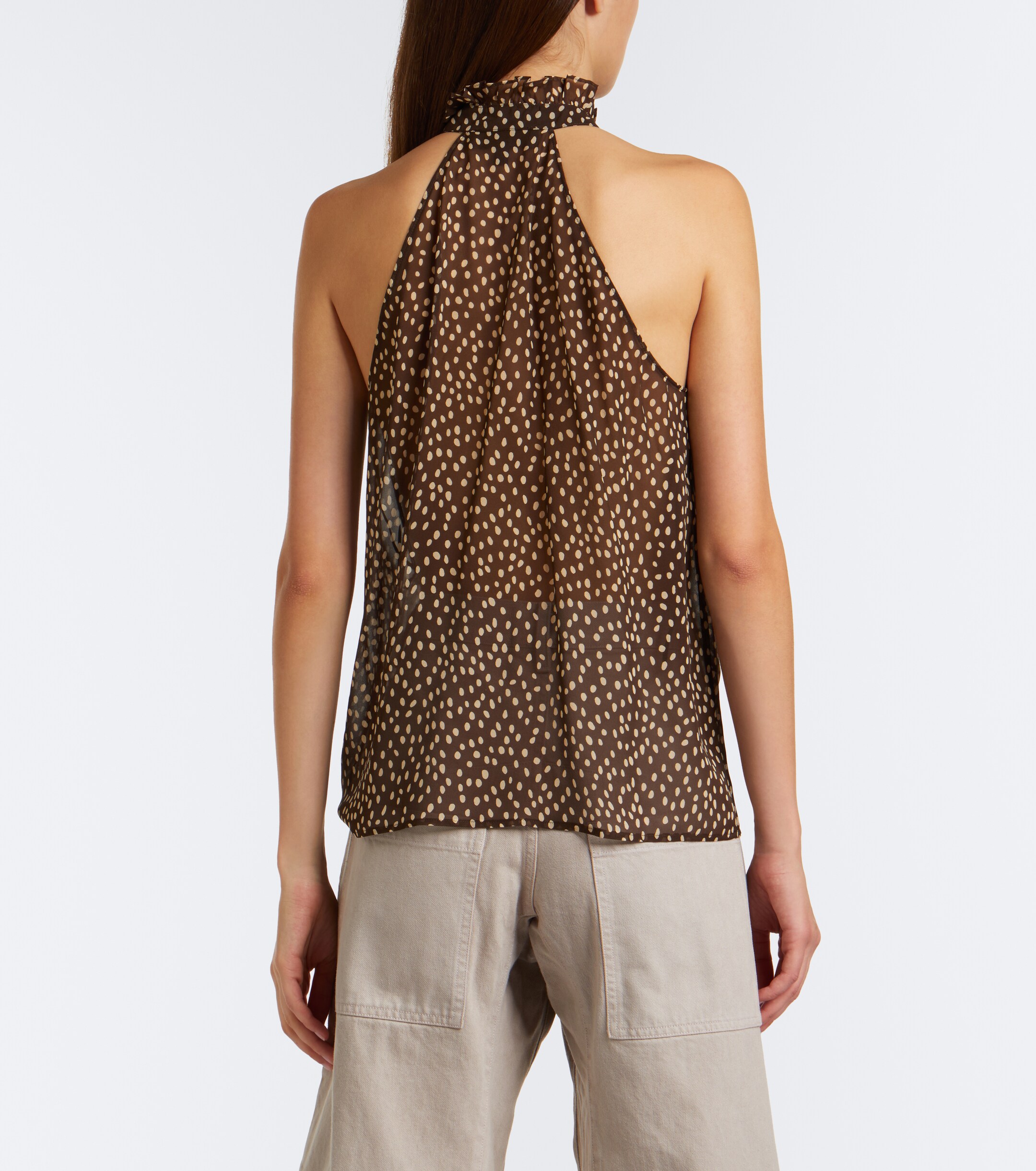 Nili Lotan Nili Lotan Daniella polka-dot halterneck silk top