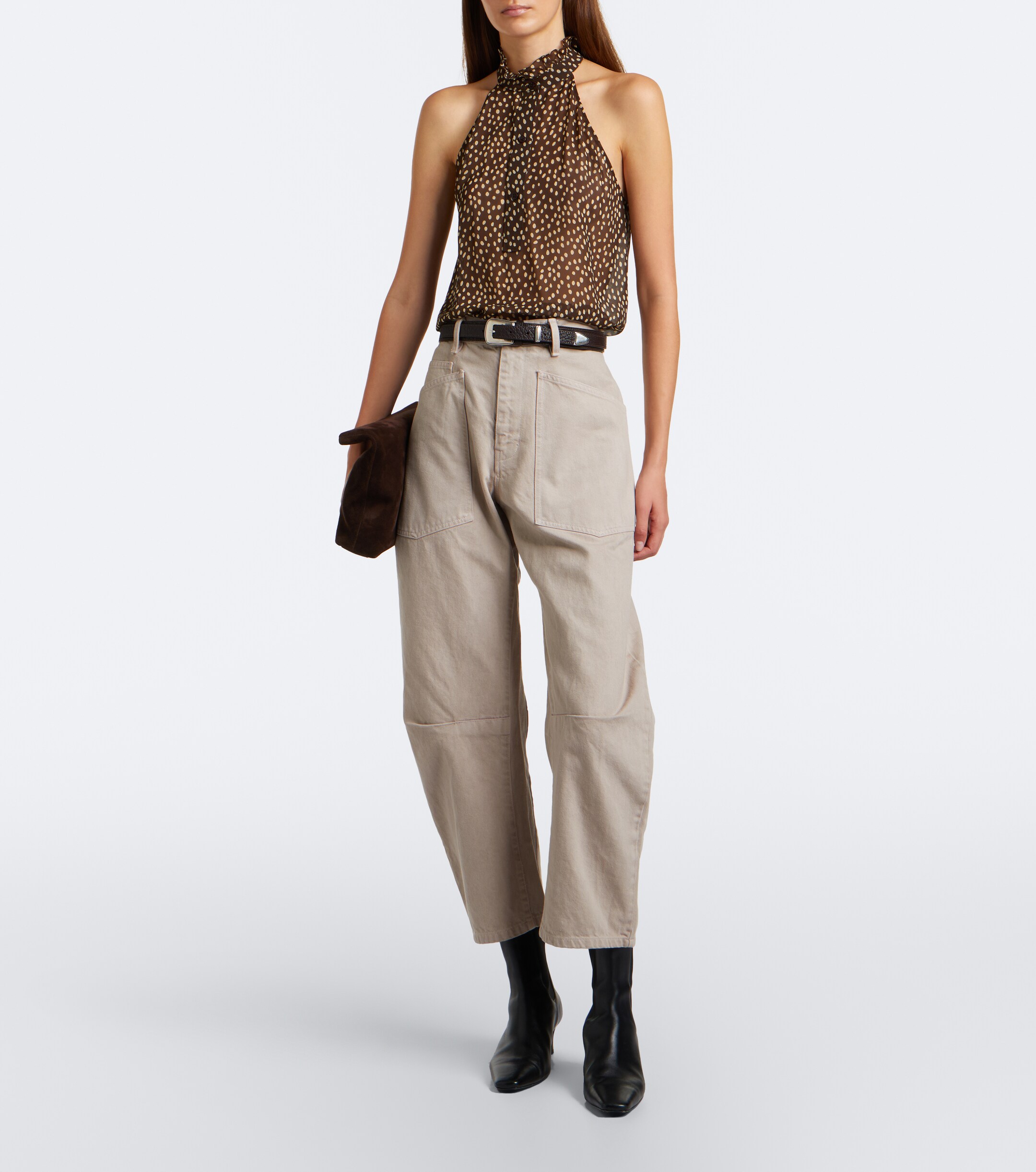 Nili Lotan Nili Lotan Daniella polka-dot halterneck silk top