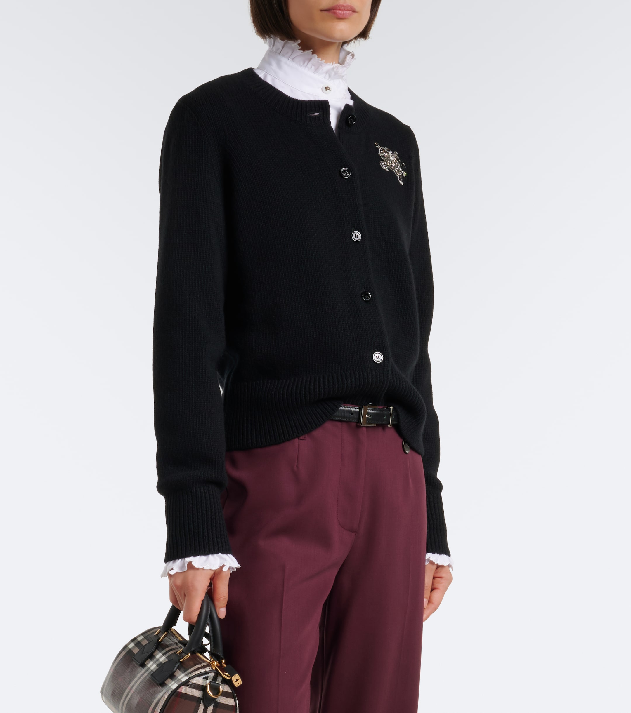 Burberry Burberry EKD embellished wool and cashmere cardigan