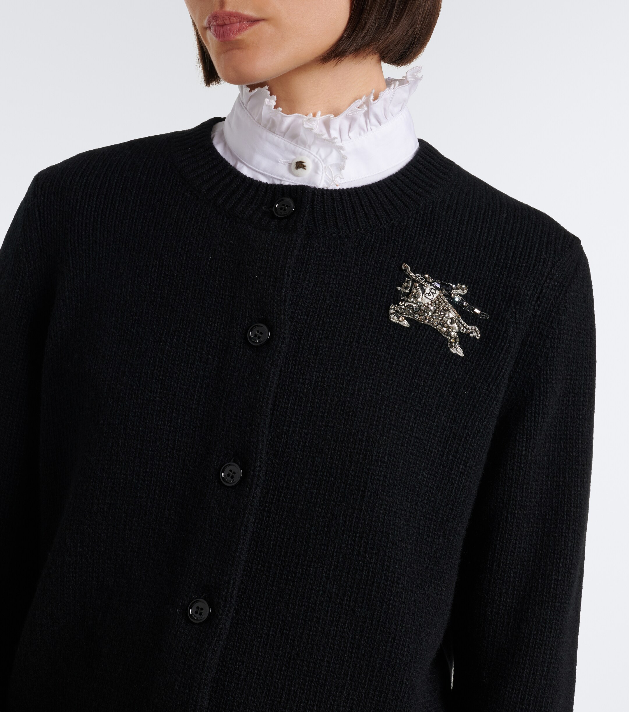 Burberry Burberry EKD embellished wool and cashmere cardigan