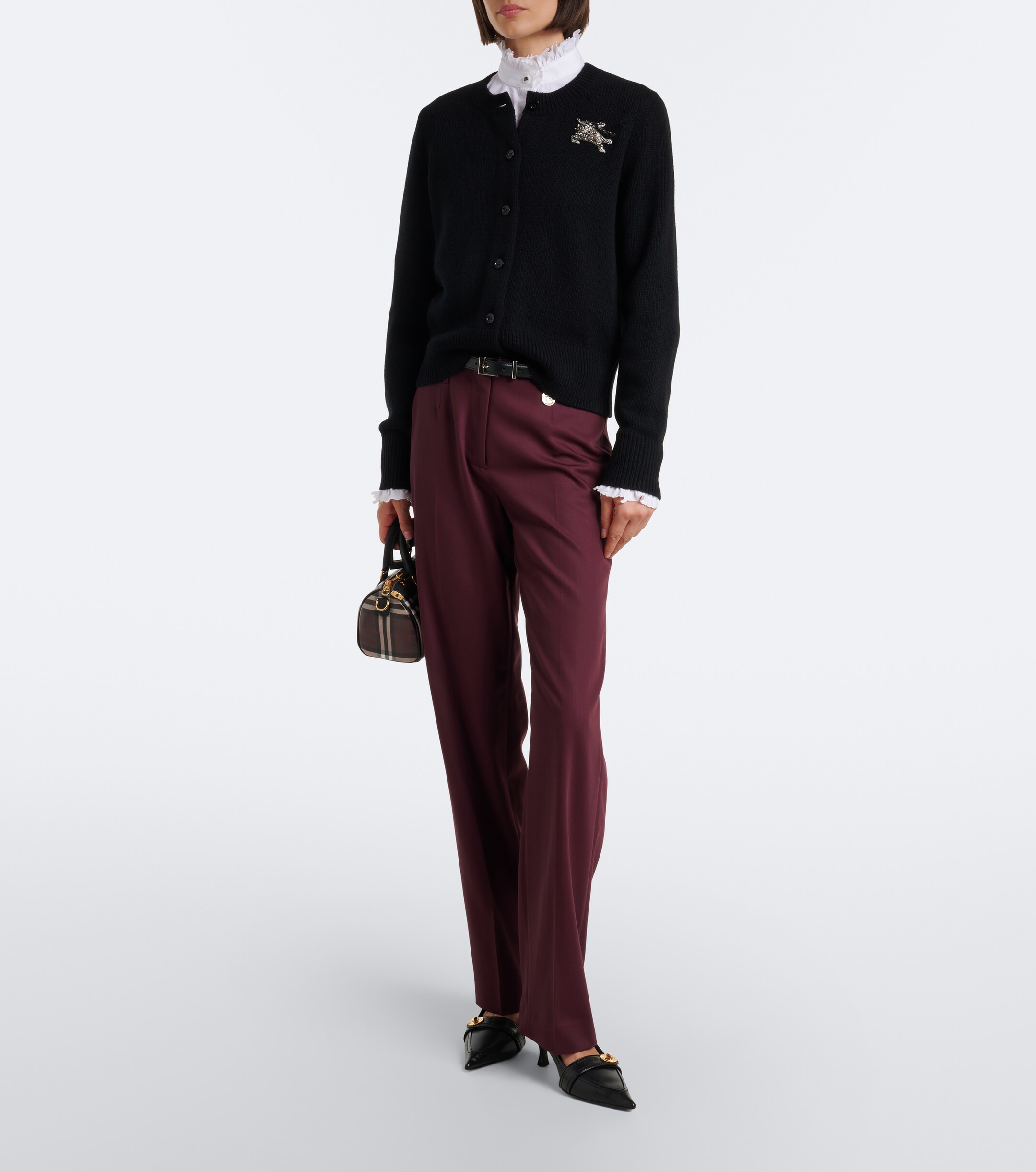 Burberry Burberry EKD embellished wool and cashmere cardigan
