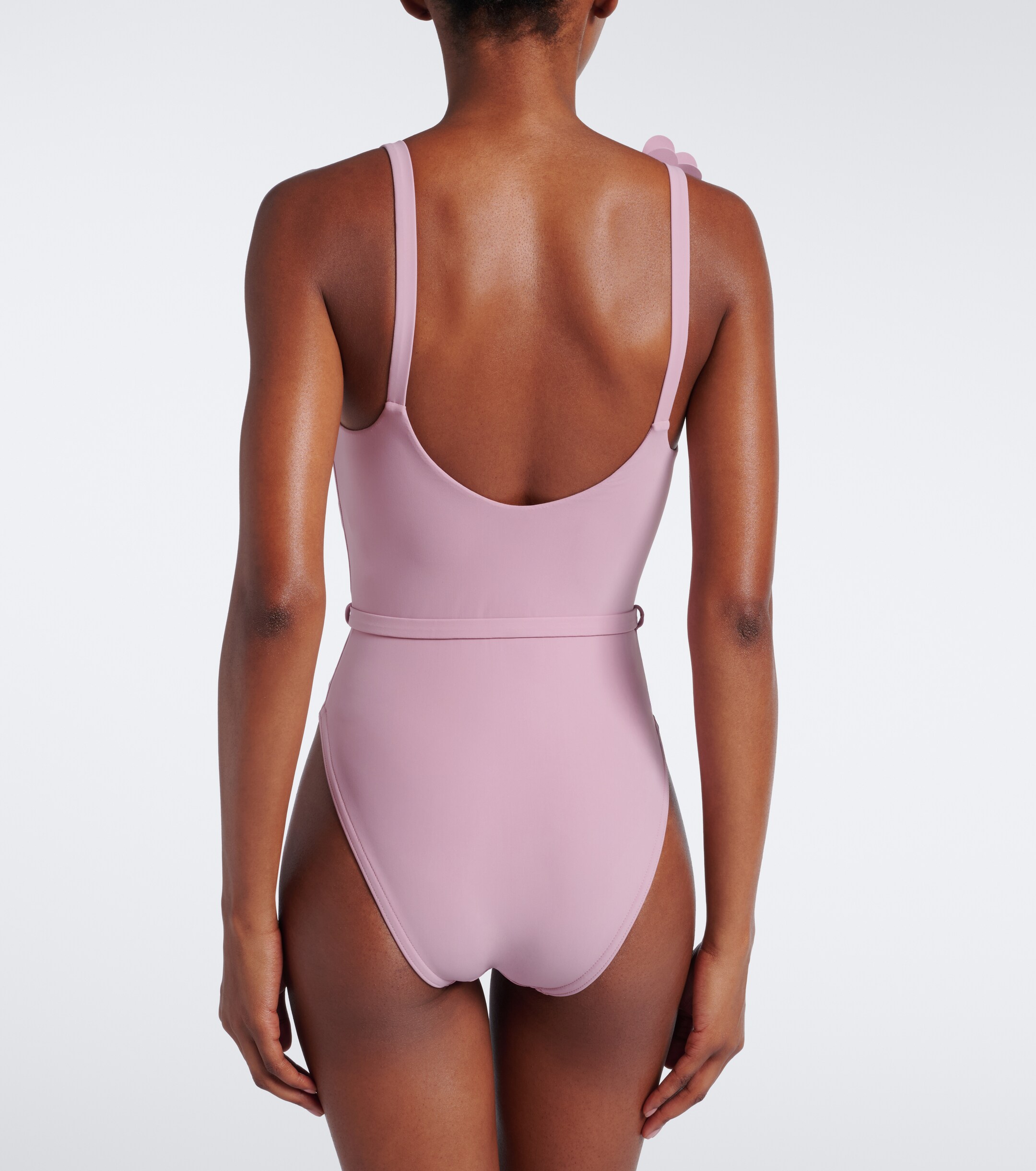 Karla Colletto Karla Colletto Juliet belted floral-appliqué swimsuit