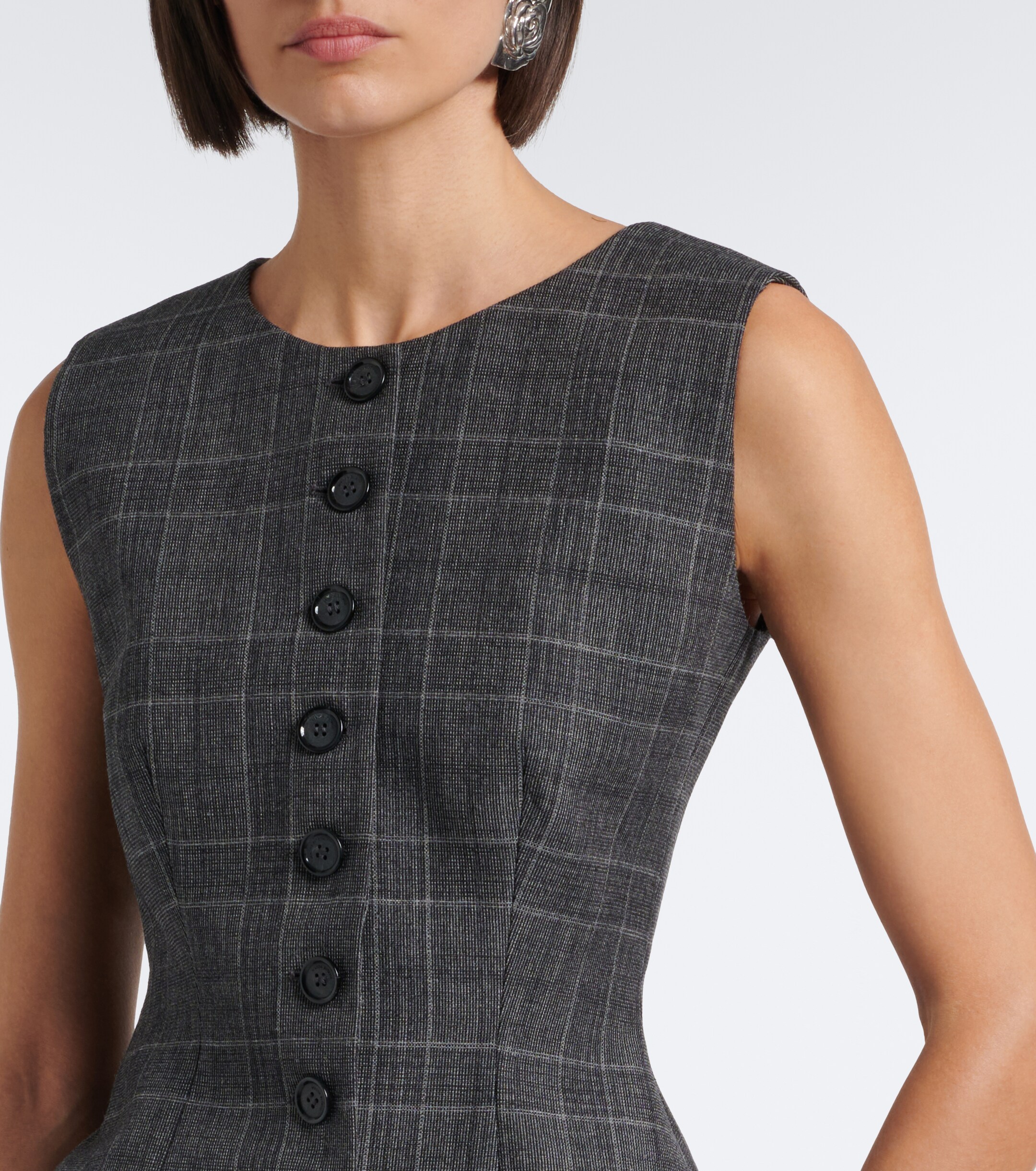 Magda Butrym Magda Butrym Checked virgin wool top