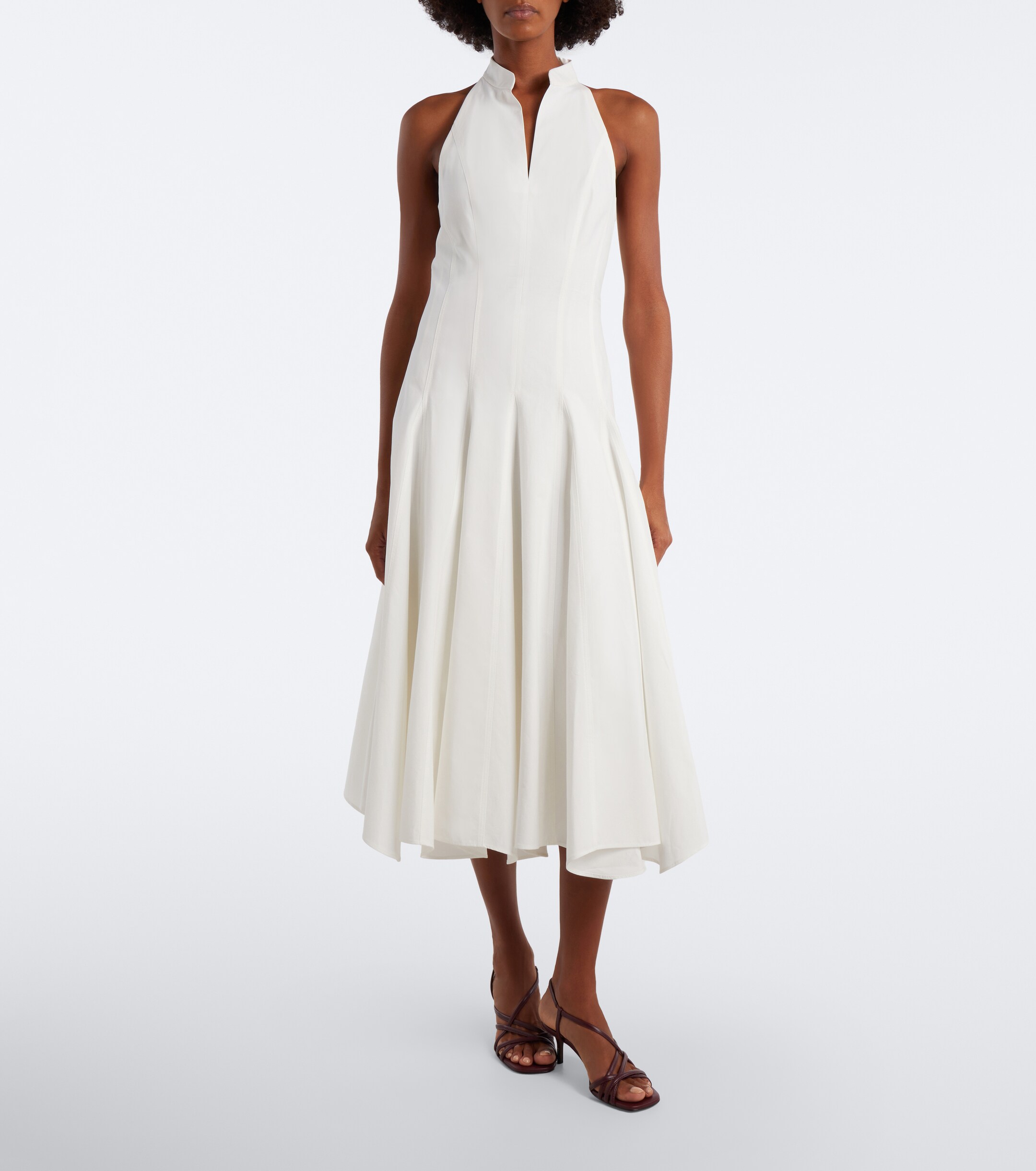 Brunello Cucinelli Brunello Cucinelli Pleated cotton poplin midi dress