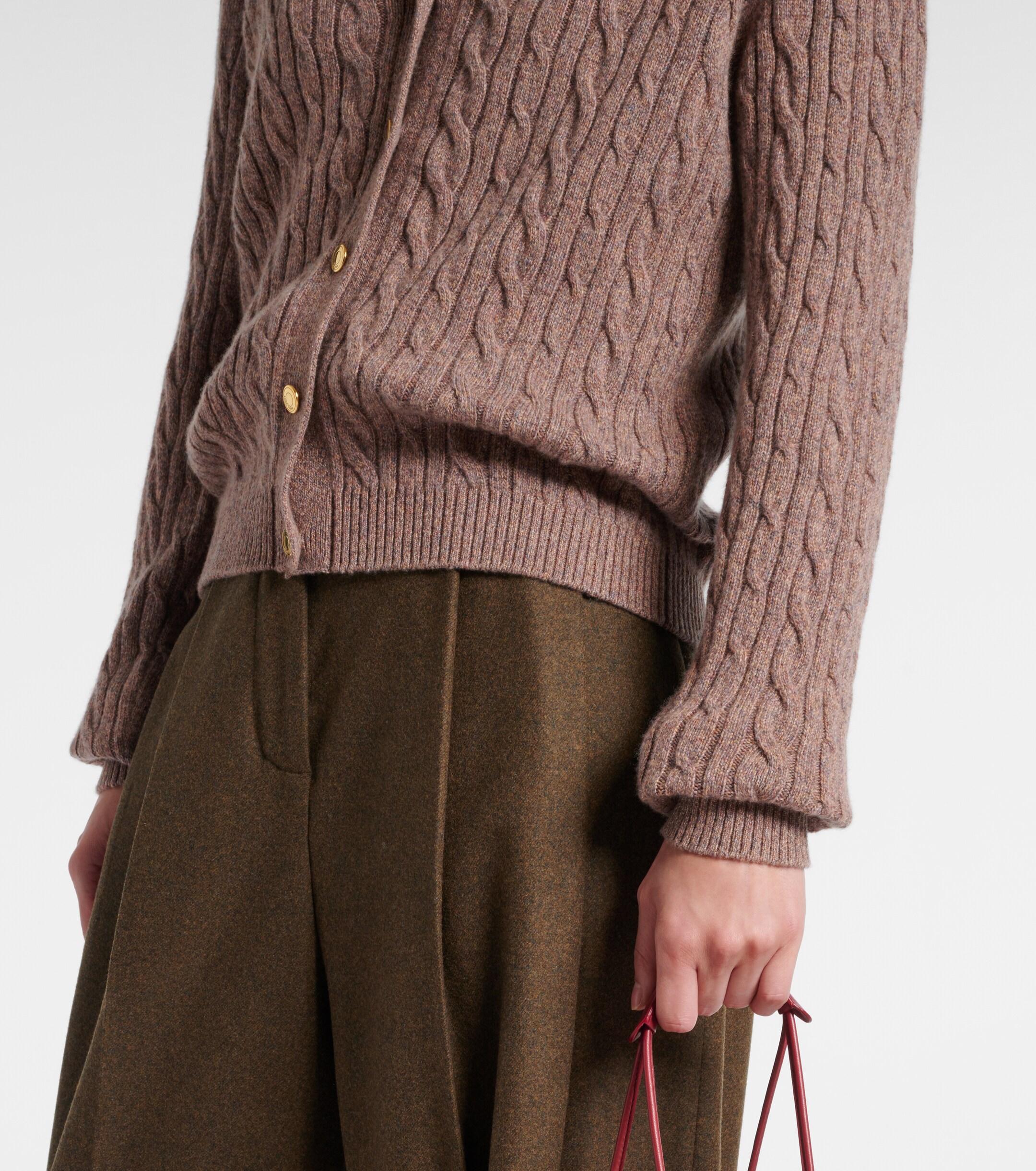 Loro Piana Treccia cable-knit cashmere cardigan