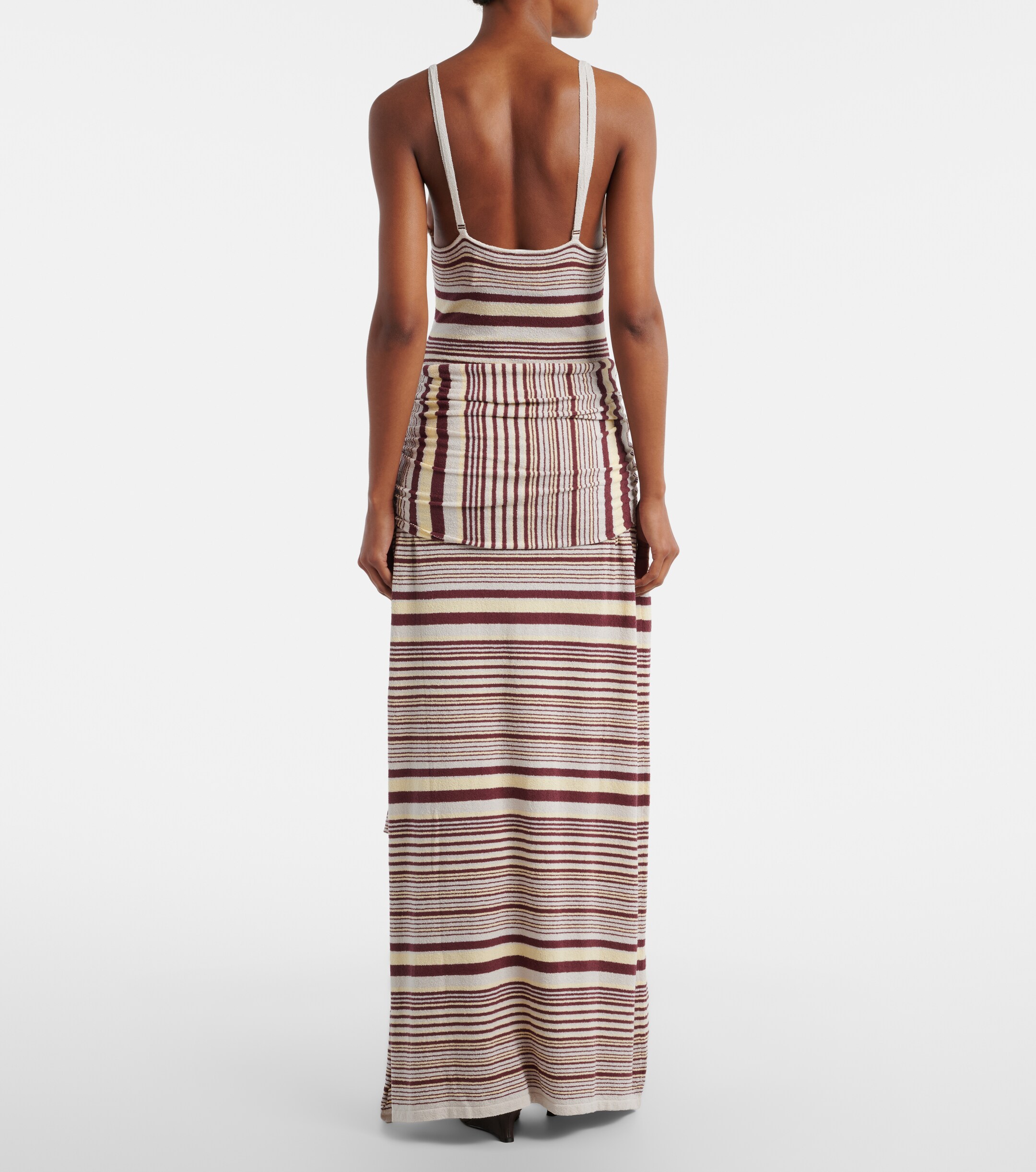 Aya Muse Aella knitted striped cotton-blend maxi dress