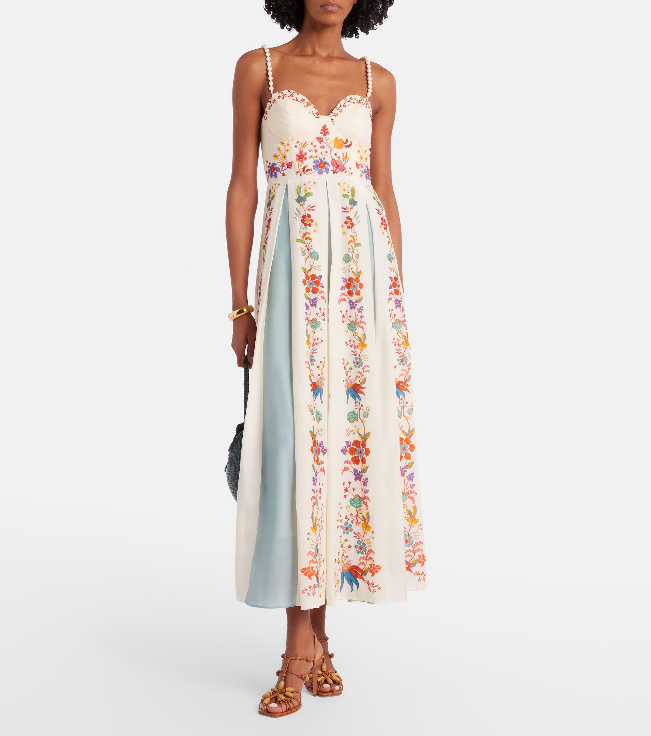 farm rio floral cotton maxi dress Floral cotton-blend maxi dress in pink - Farm Rio