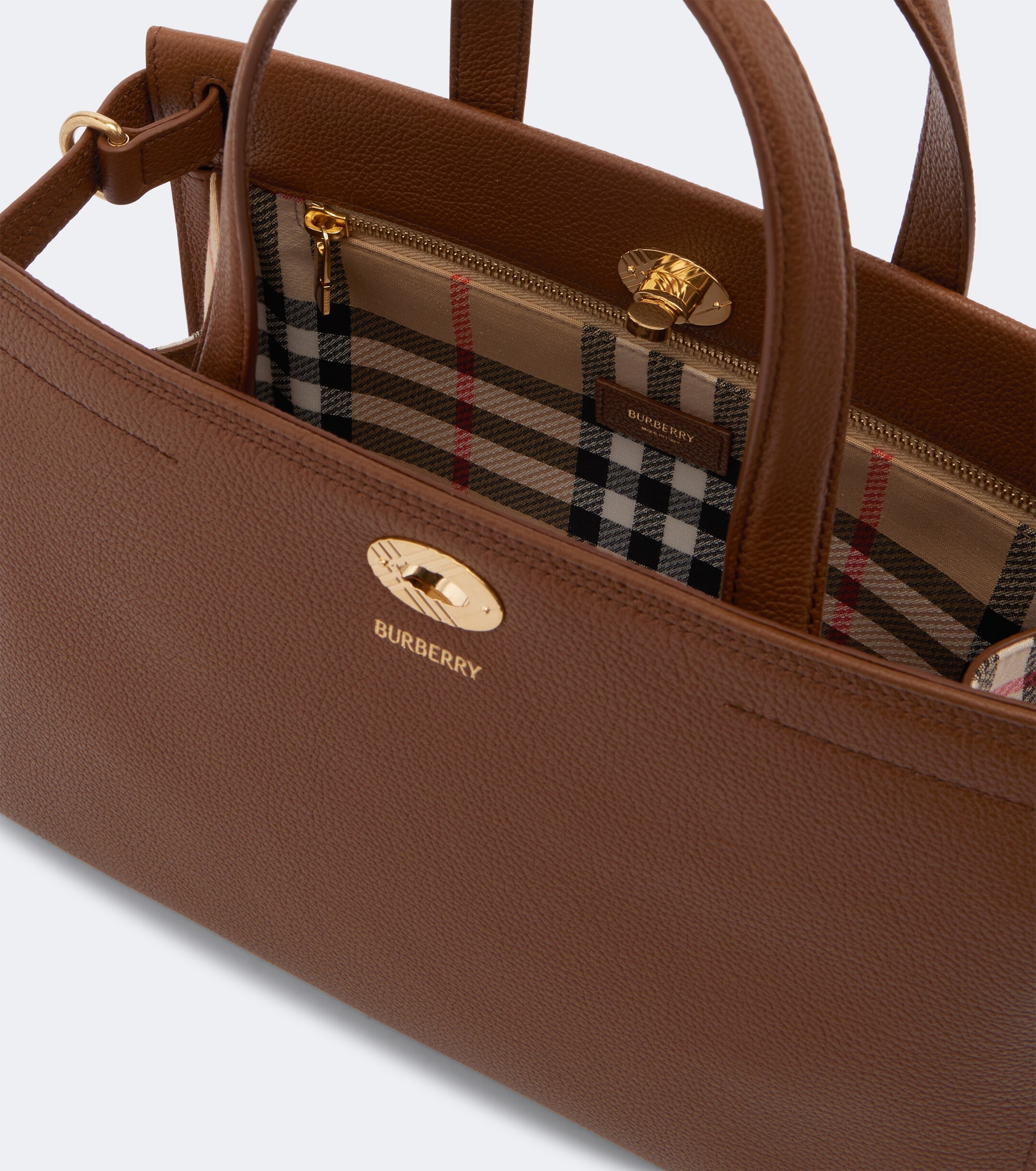 Burberry Burberry Check Small leather top-handle bag