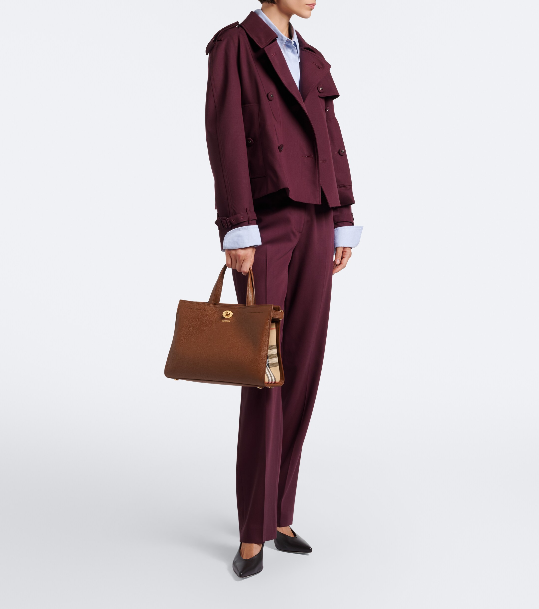Burberry Burberry Check Small leather top-handle bag