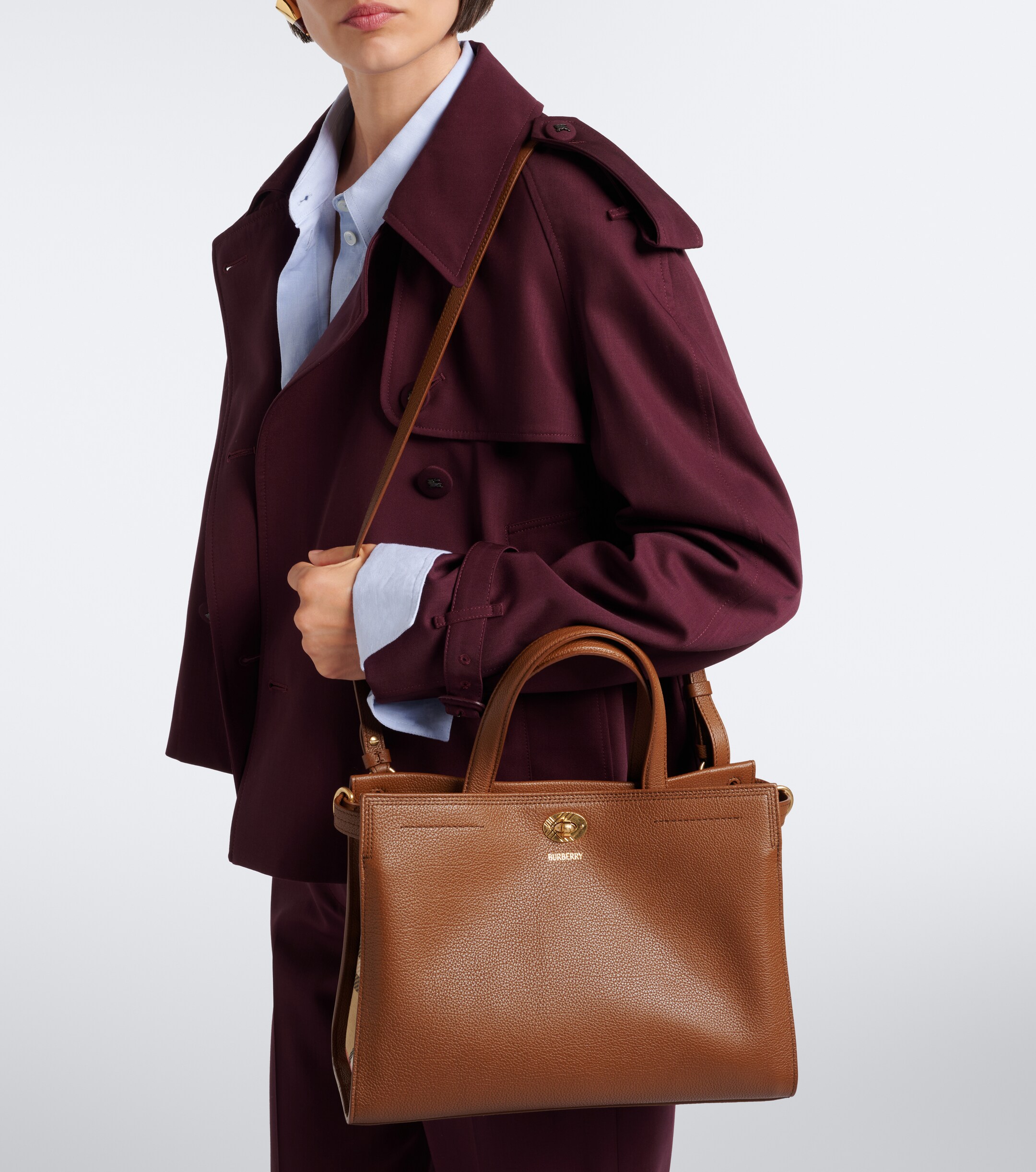 Burberry Burberry Check Small leather top-handle bag