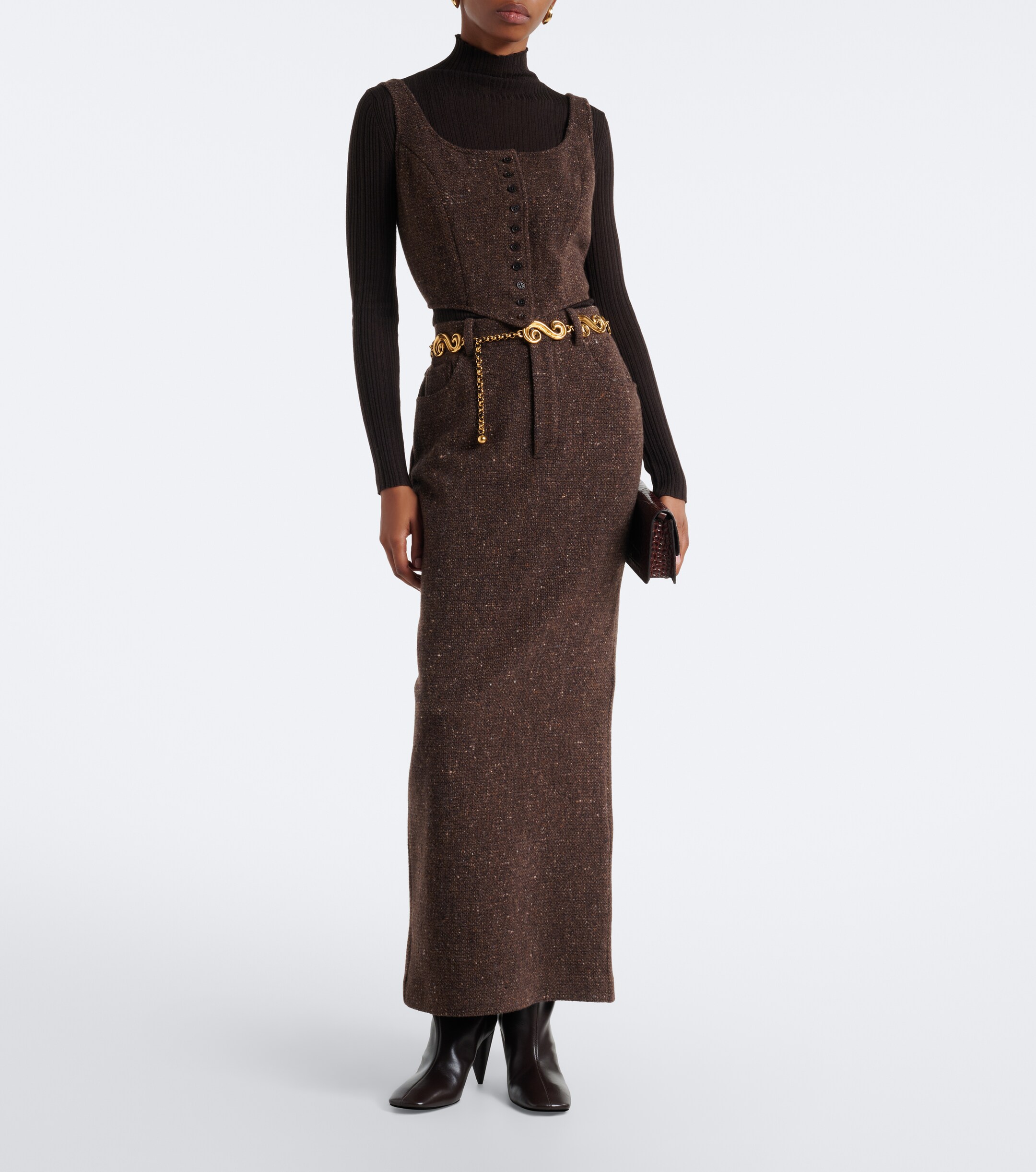 Ralph Lauren Collection Ralph Lauren Collection Wool and cashmere-blend tweed maxi skirt