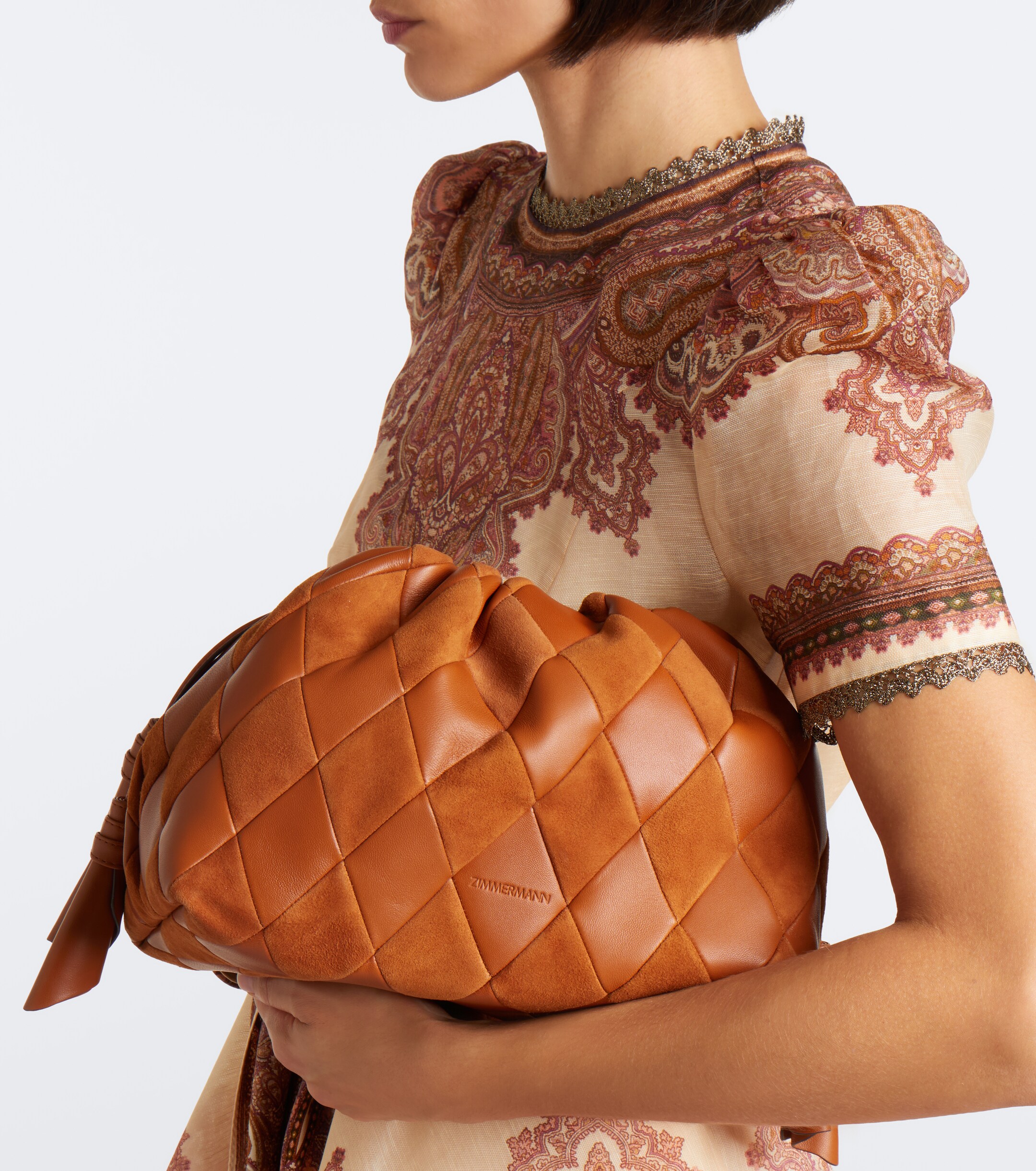 Zimmermann Zimmermann Cloud 91 Medium leather and suede clutch