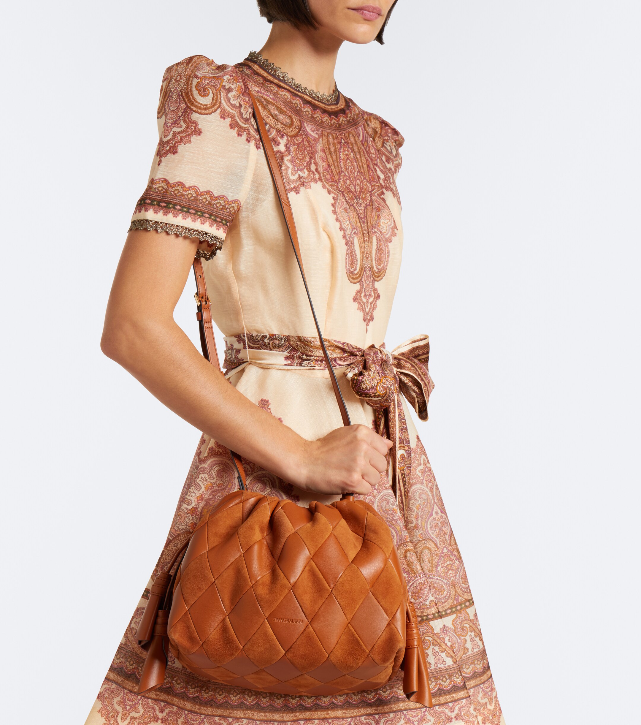 Zimmermann Zimmermann Cloud 91 Medium leather and suede clutch