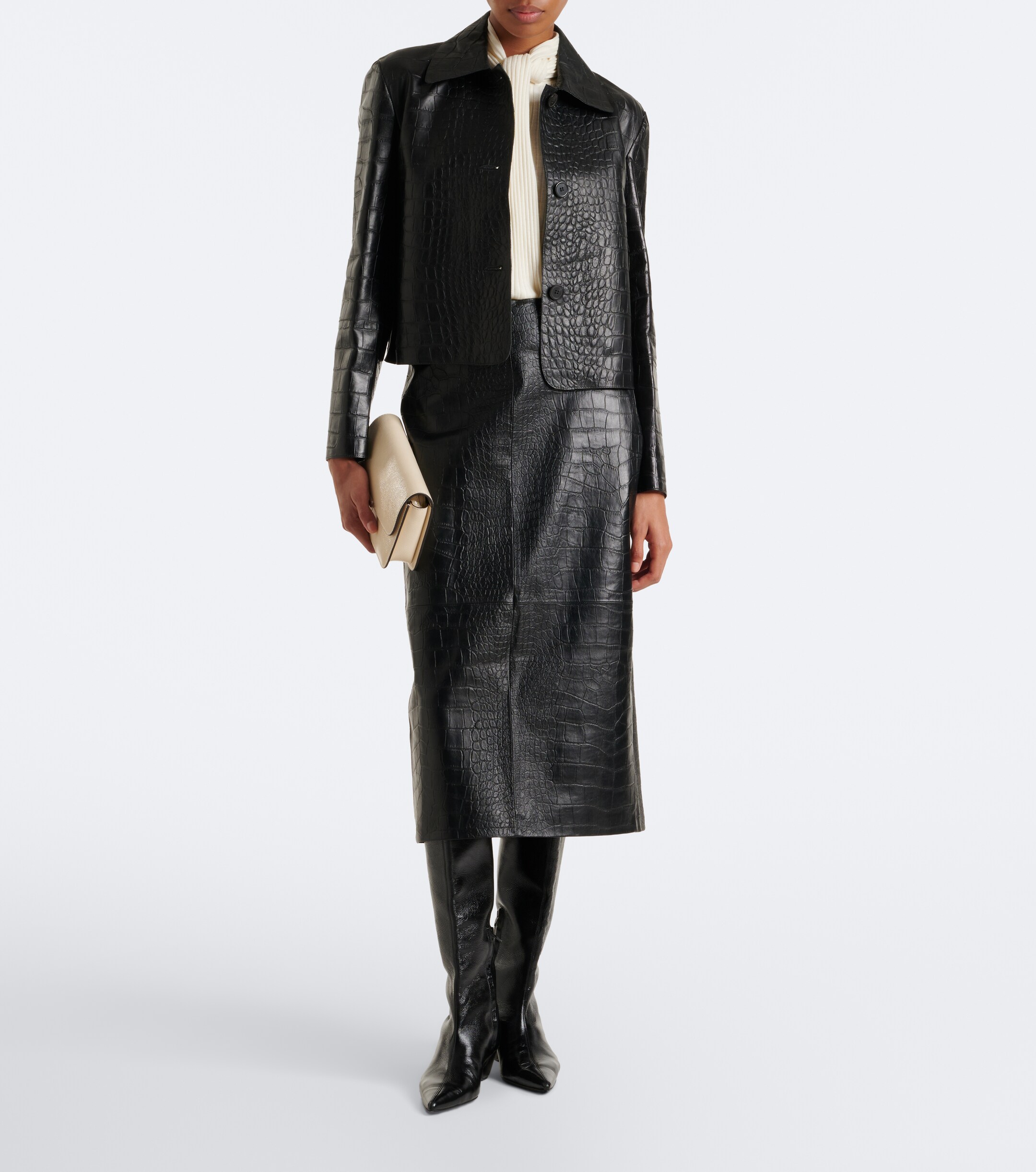 ARMA Arma Meeka croc-effect leather pencil skirt