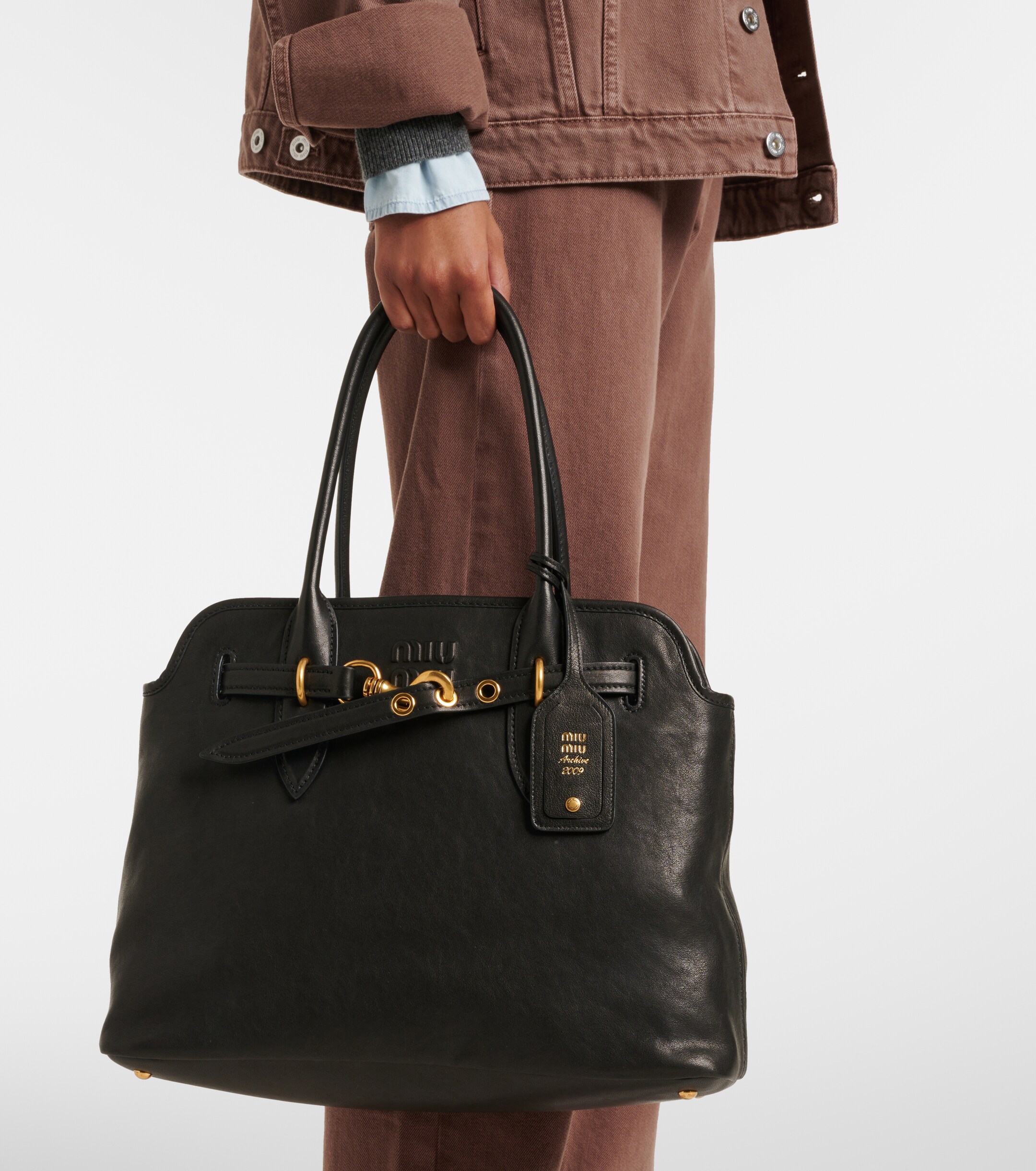 Miu Miu Aventure Medium leather tote bag