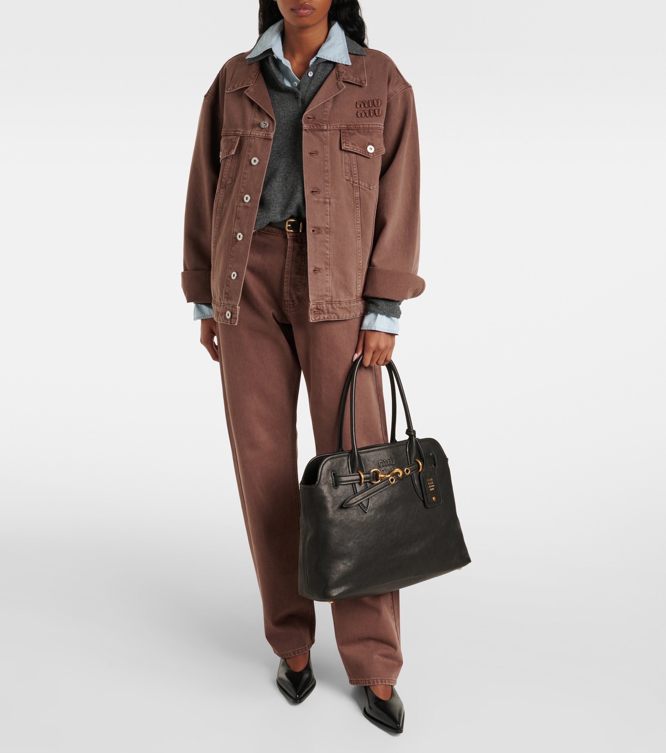 Miu Miu Aventure Medium leather tote bag