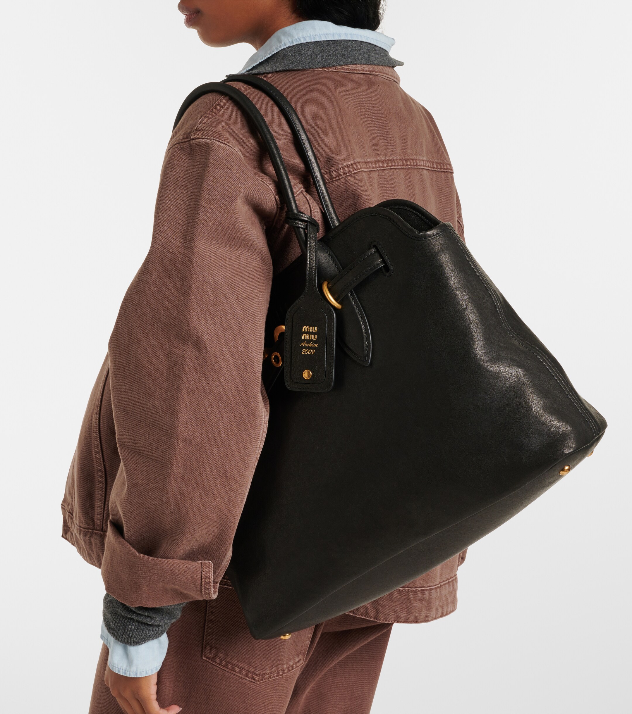 Miu Miu Aventure Medium leather tote bag