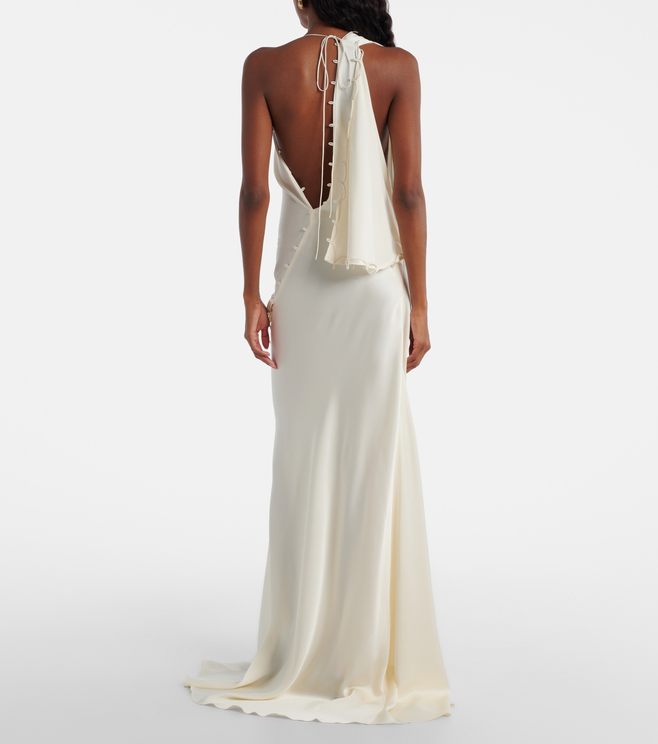 Victoria Beckham - Draped crêpe satin gown | Plush