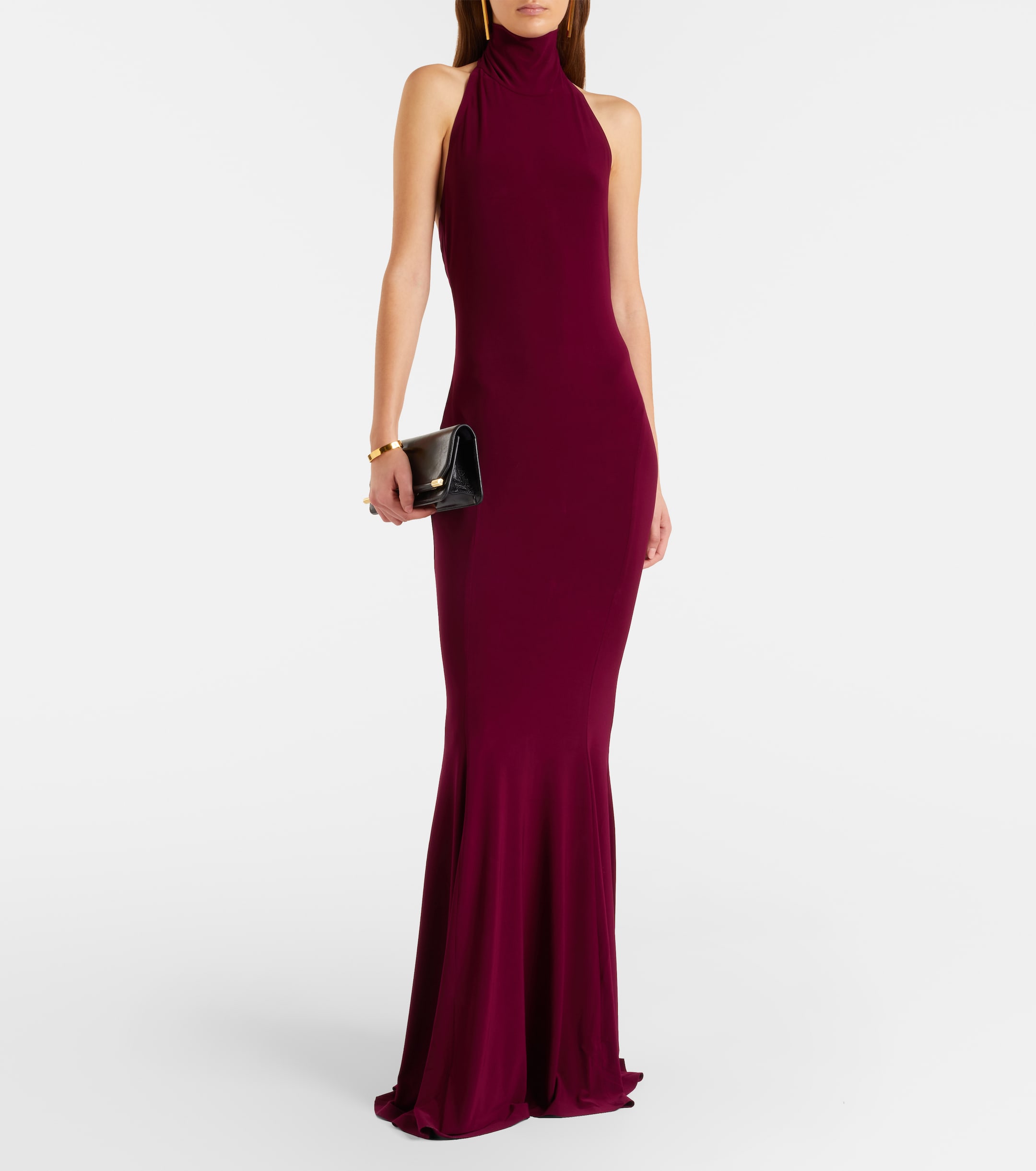 Norma Kamali - Turtleneck jersey gown | Plush